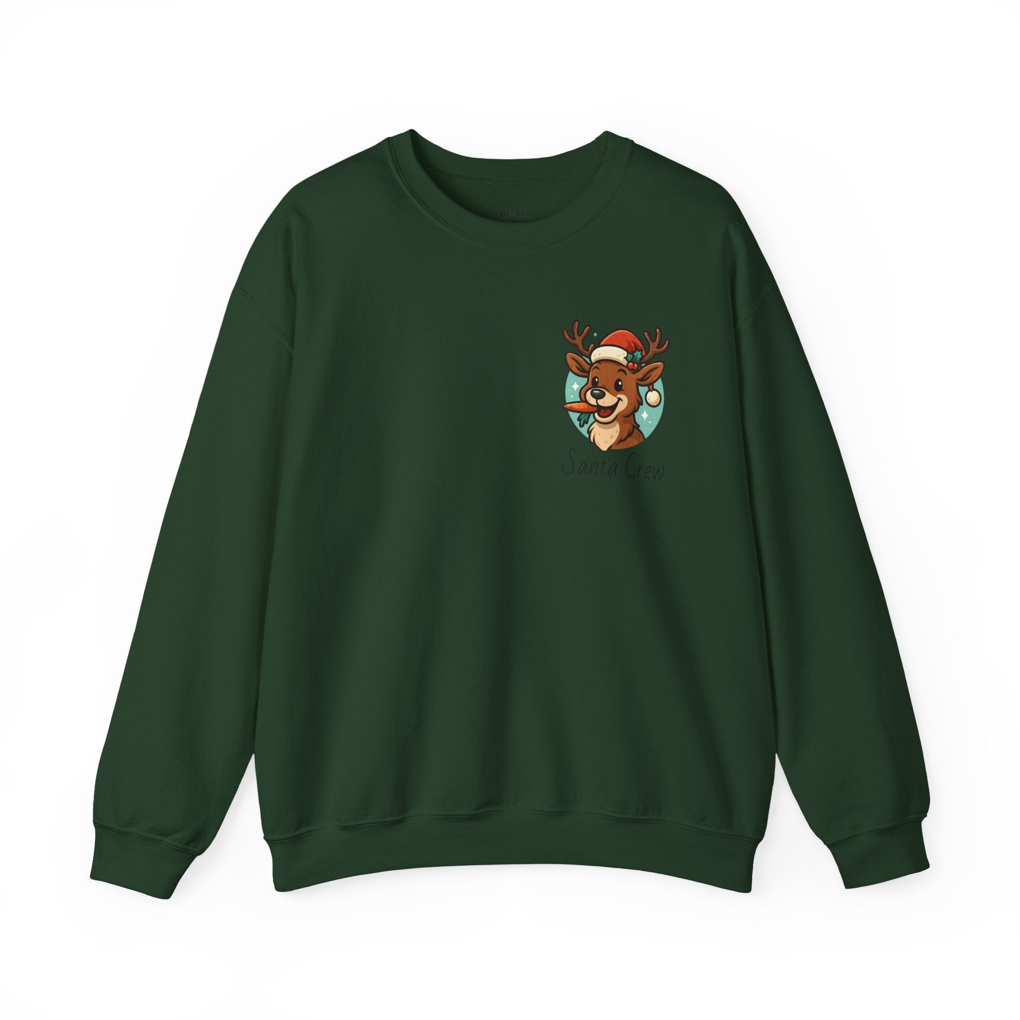 Crewneck Sweatshirt Cute Reindeer 'Santa Squad' Christmas Pullover