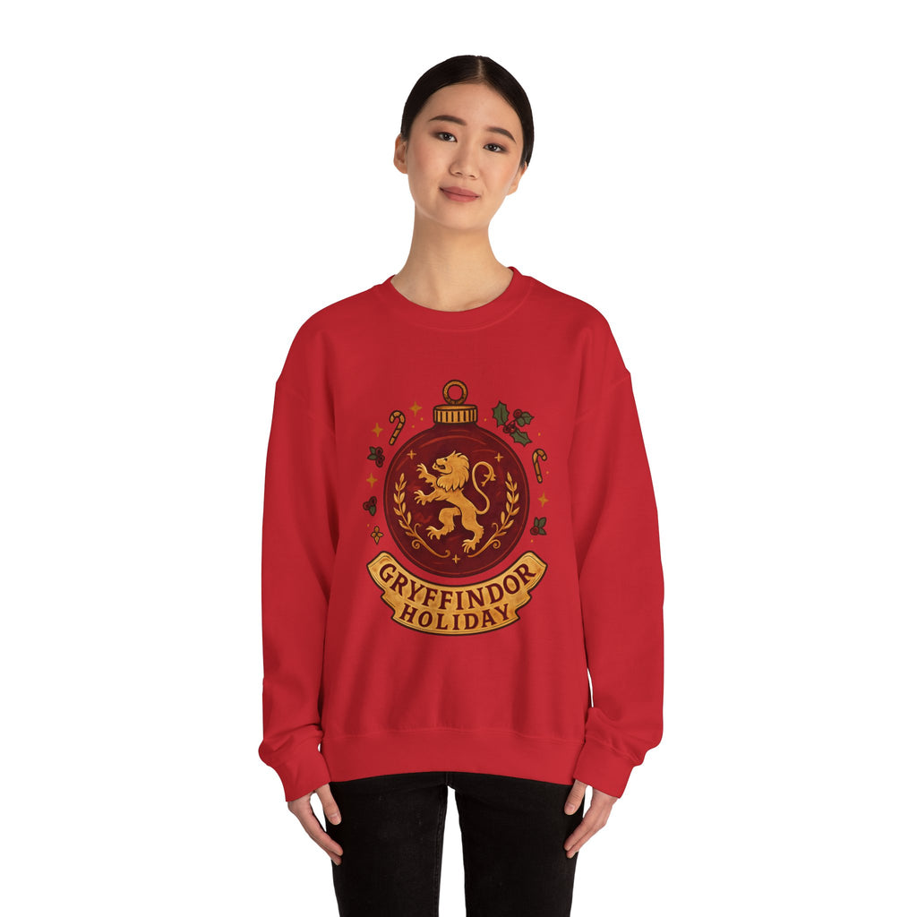 Gryffindor Holiday Sweatshirt — Festive Hogwarts Lion Crewneck