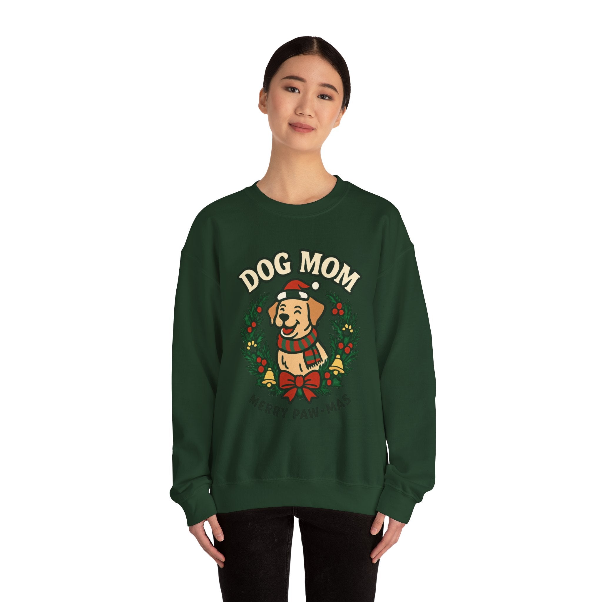 Dog Mom Sweatshirt — Merry Paw-mas Christmas Crewneck