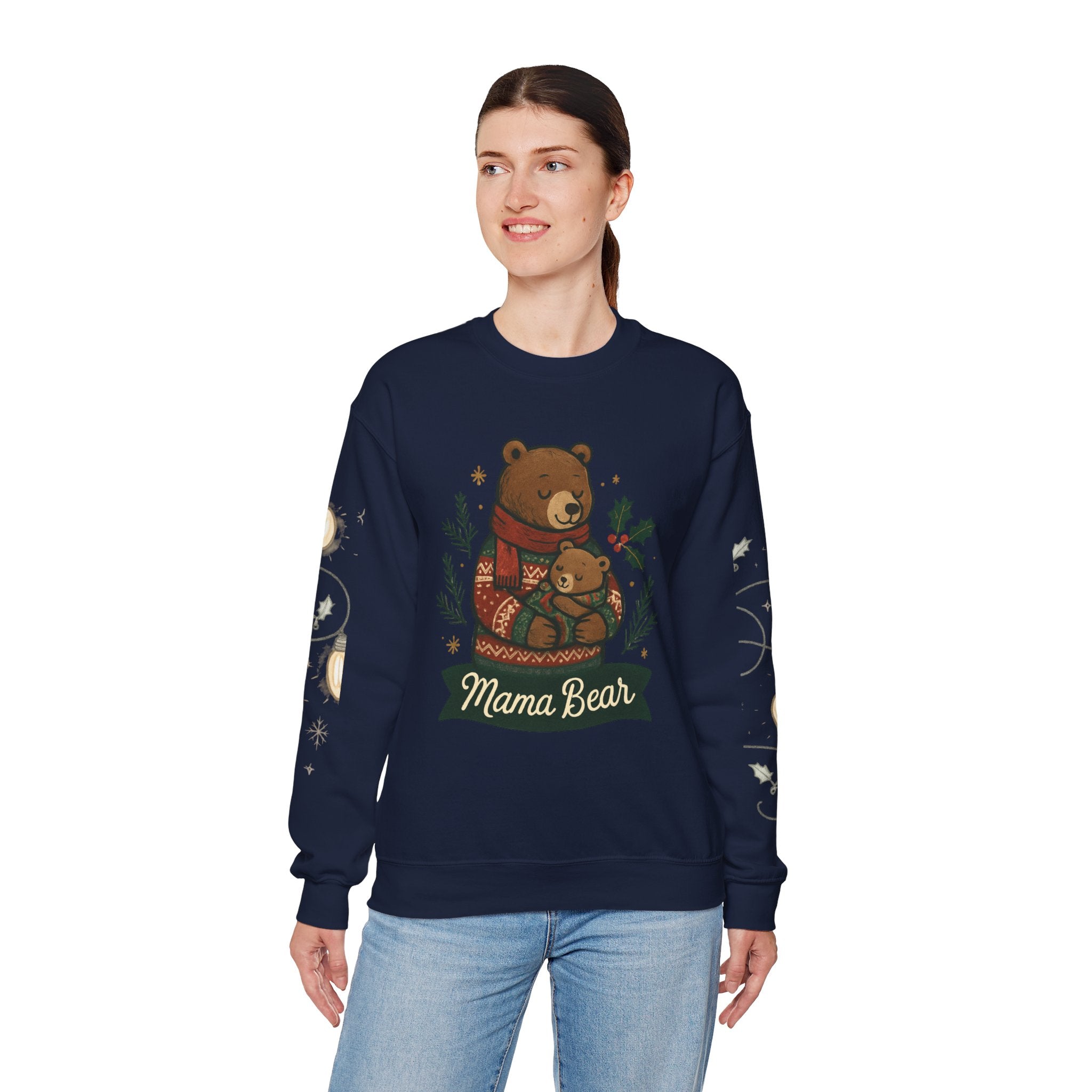 Christmas Lights Sleeve Crewneck Sweatshirt — Holiday Light-Up Sleeve Design