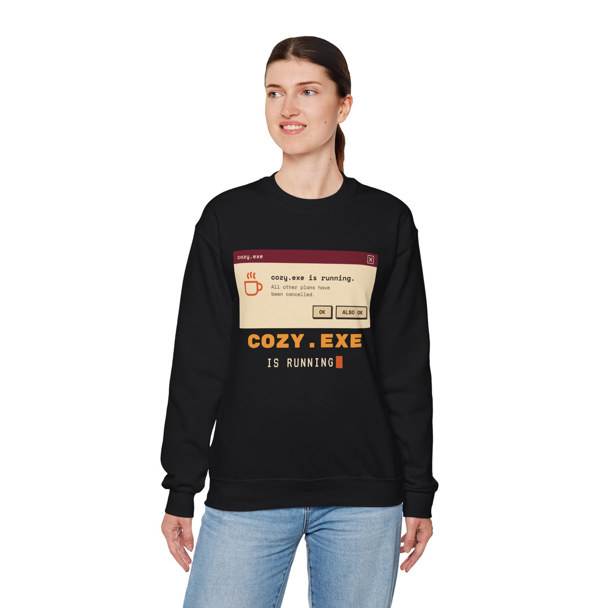 Cozy.exe Crewneck Sweatshirt – Retro Computer Cozy Vibe