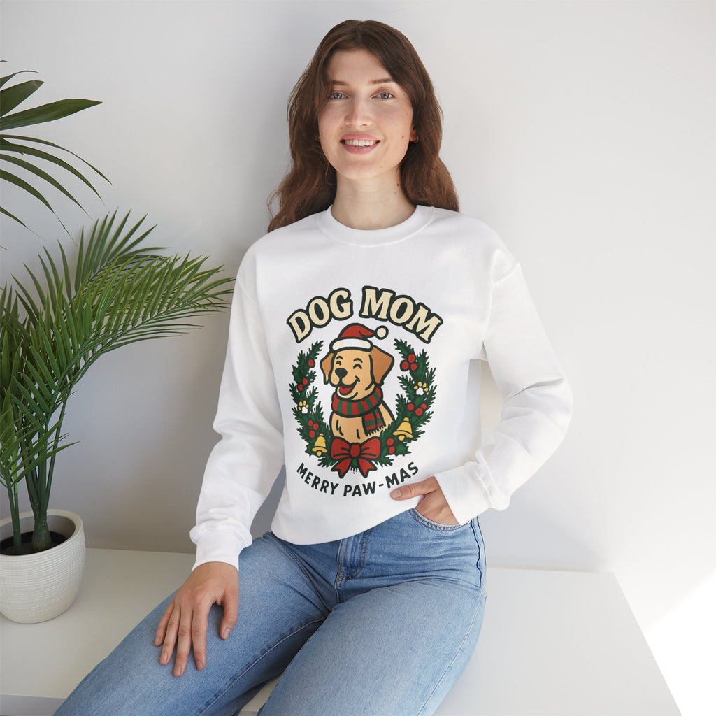 Dog Mom Sweatshirt — Merry Paw-mas Christmas Crewneck