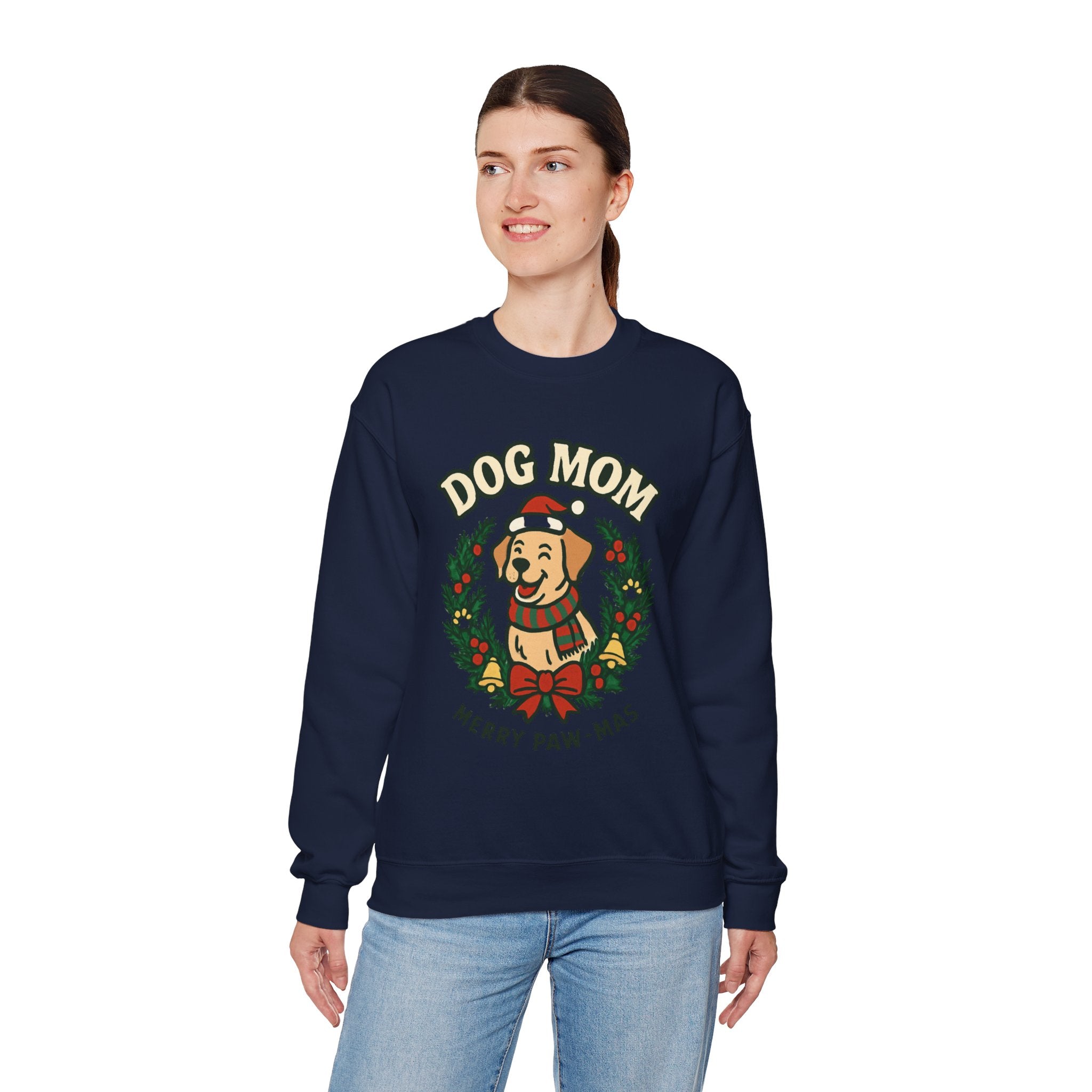 Dog Mom Sweatshirt — Merry Paw-mas Christmas Crewneck