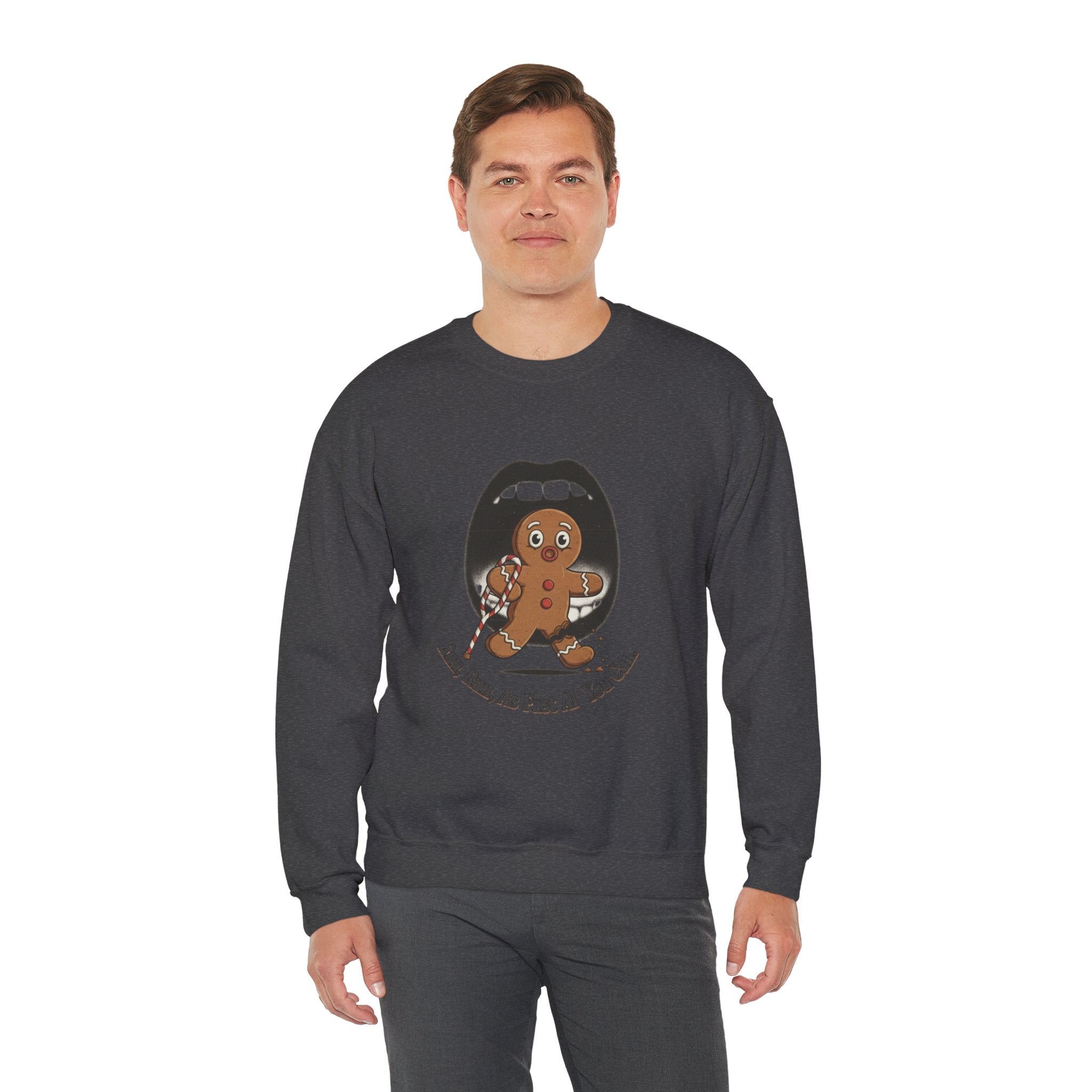 Gingerbread Bites Sweater — Funny "This Bites, So Pass Me the Milk" Crewneck