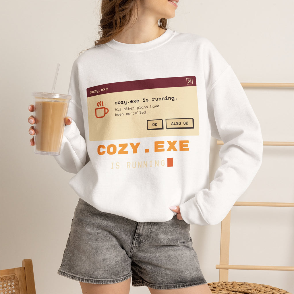 Cozy.exe Crewneck Sweatshirt – Retro Computer Cozy Vibe