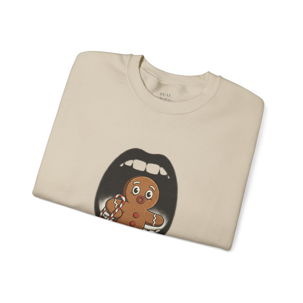 Gingerbread Bites Sweater — Funny "This Bites, So Pass Me the Milk" Crewneck