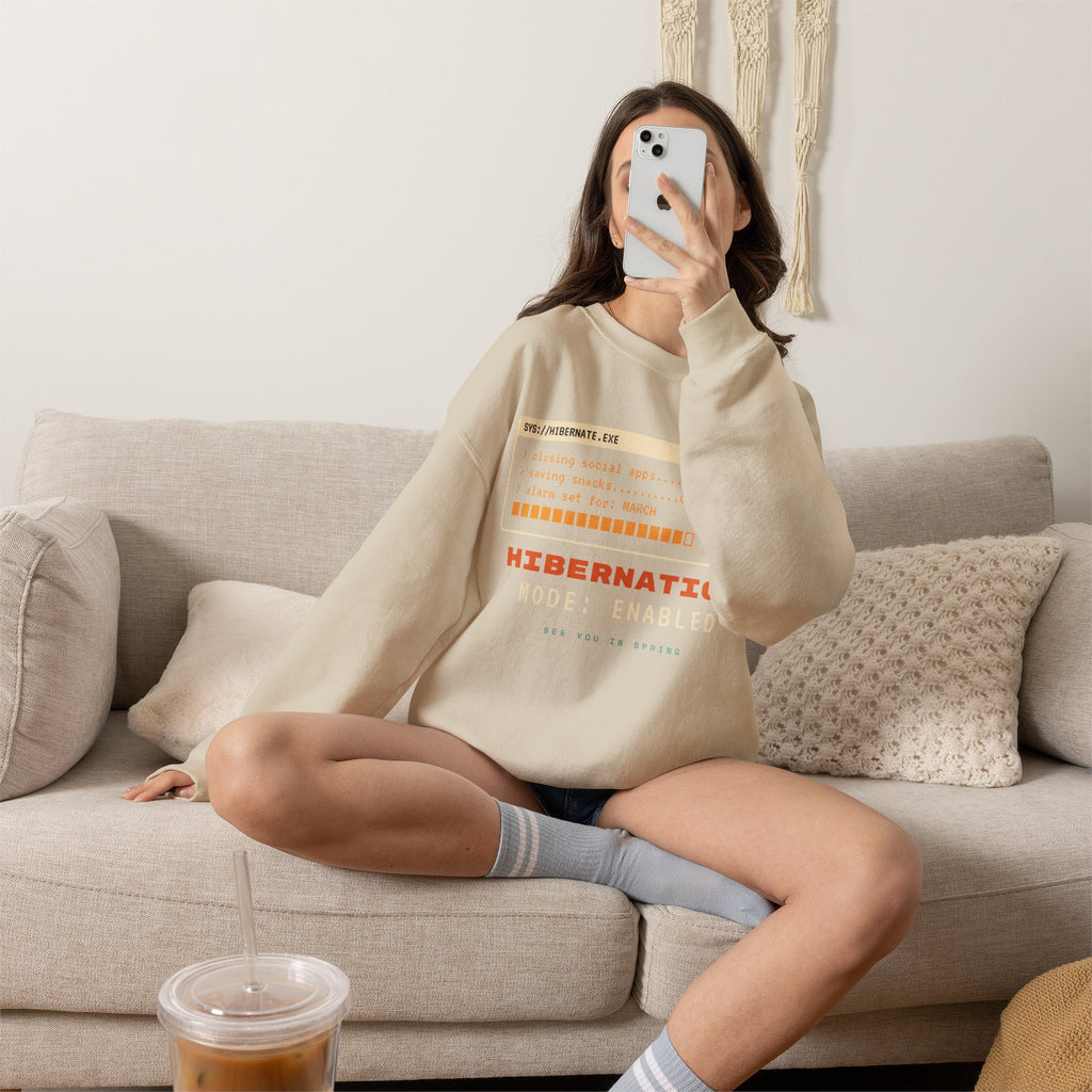 Hibernation Crewneck Sweatshirt - Cozy Winter Sleep Mode Pullover