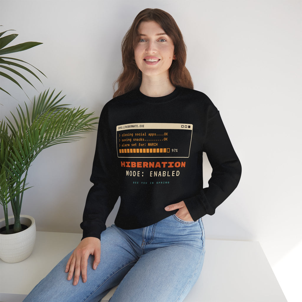 Hibernation Crewneck Sweatshirt - Cozy Winter Sleep Mode Pullover