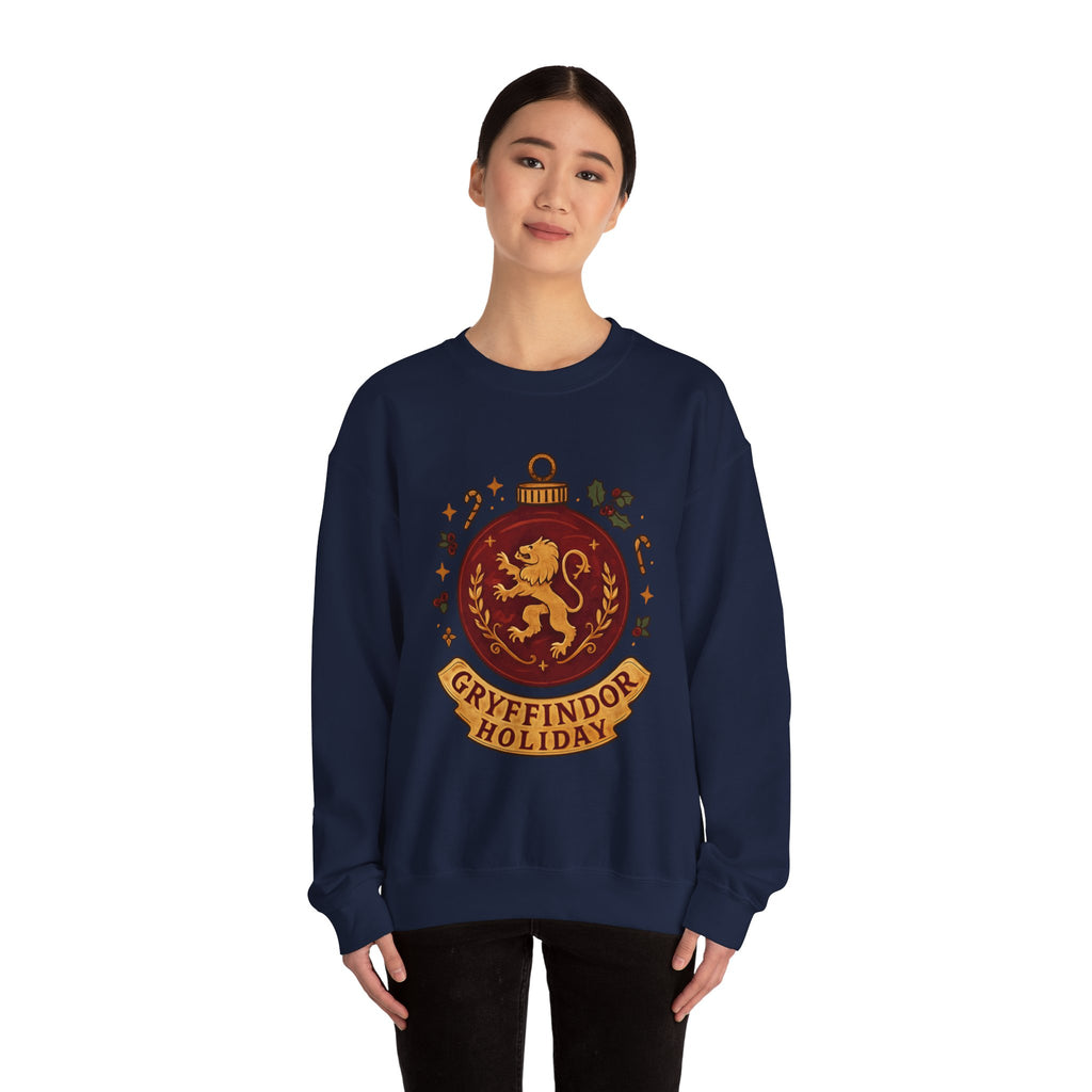 Gryffindor Holiday Sweatshirt — Festive Hogwarts Lion Crewneck