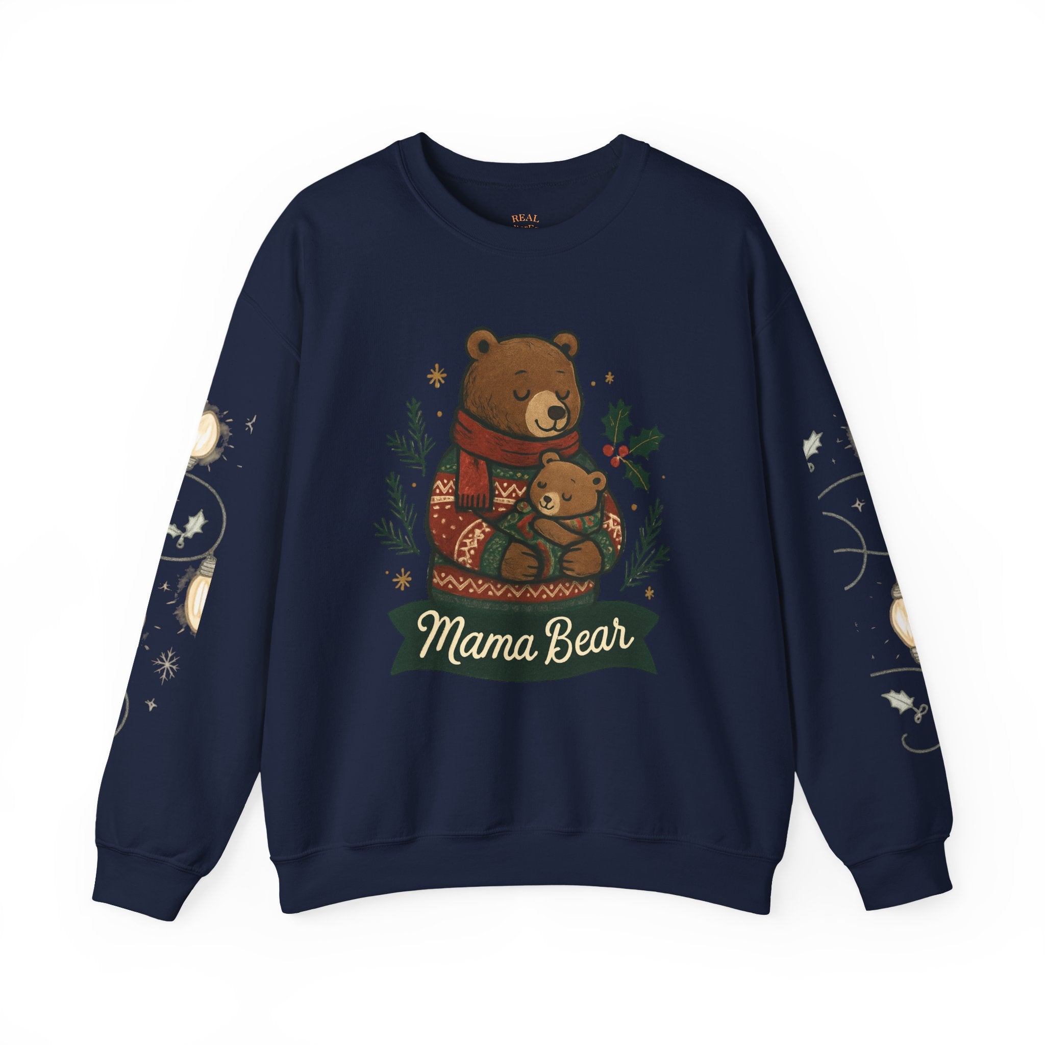 Christmas Lights Sleeve Crewneck Sweatshirt — Holiday Light-Up Sleeve Design