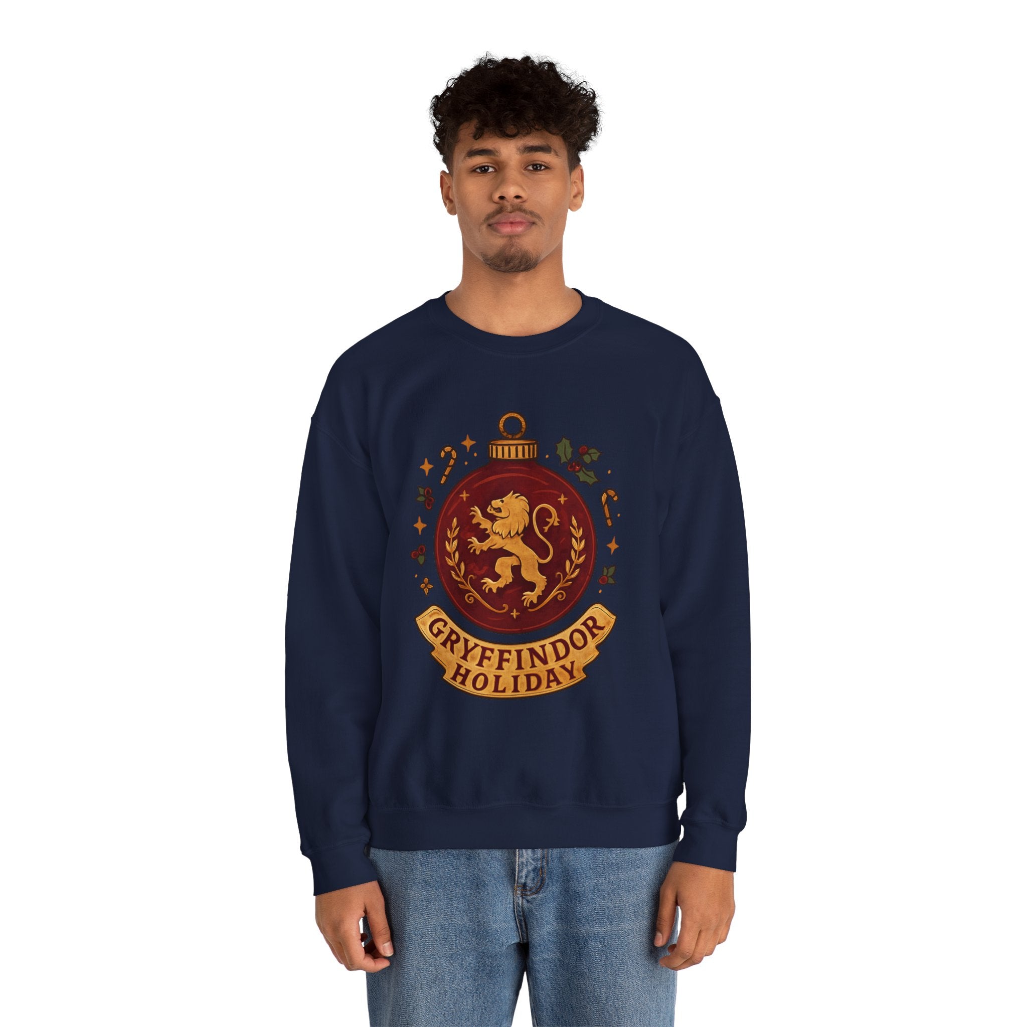 Gryffindor Holiday Sweatshirt — Festive Hogwarts Lion Crewneck