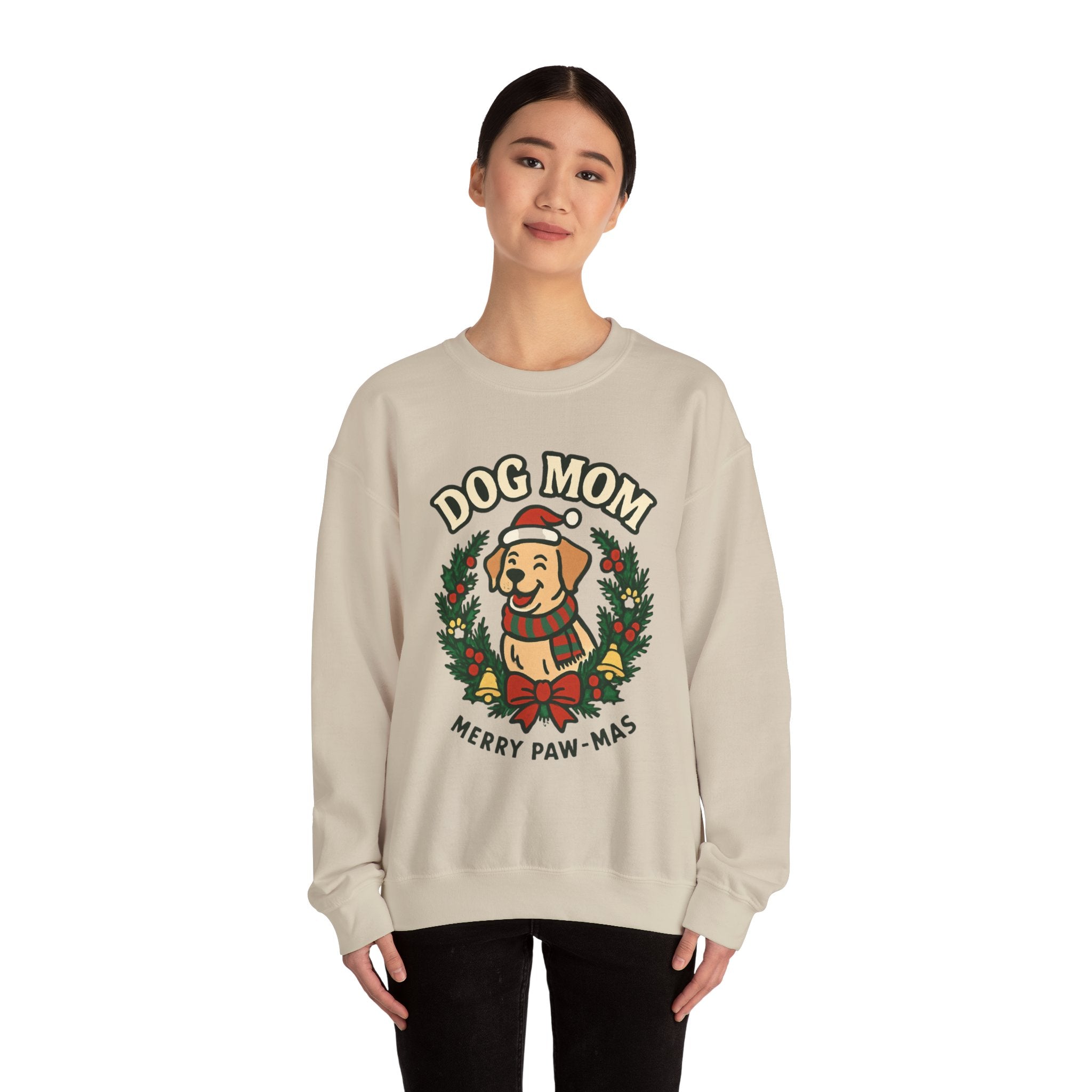 Dog Mom Sweatshirt — Merry Paw-mas Christmas Crewneck