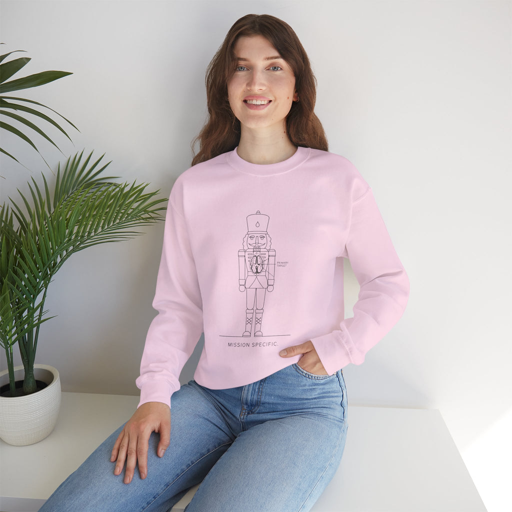 Nutcracker Blueprint Crewneck Sweatshirt — Minimal Holiday Nutcracker Design