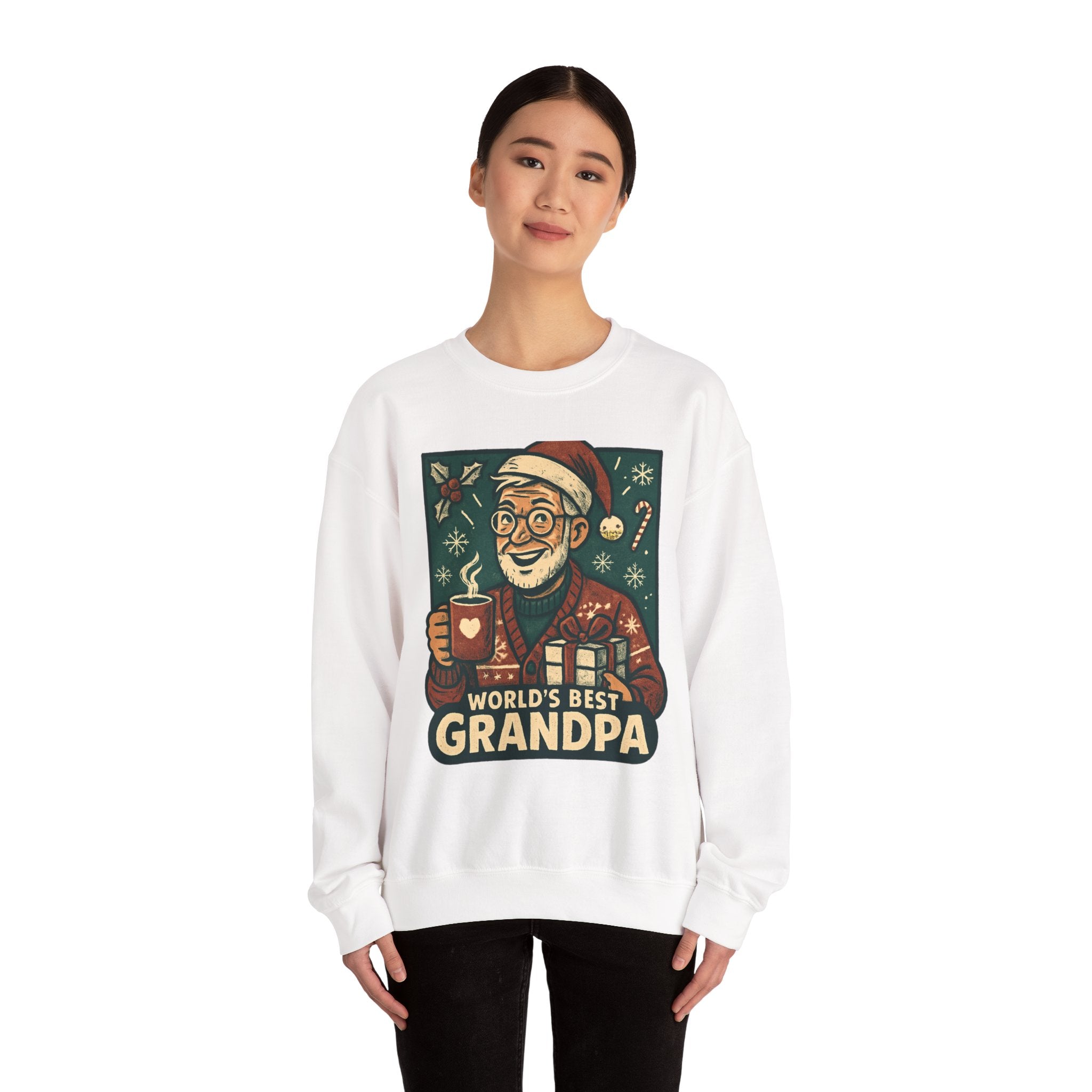 World’s Best Grandpa Christmas Sweatshirt — Cozy Holiday Grandpa Gift