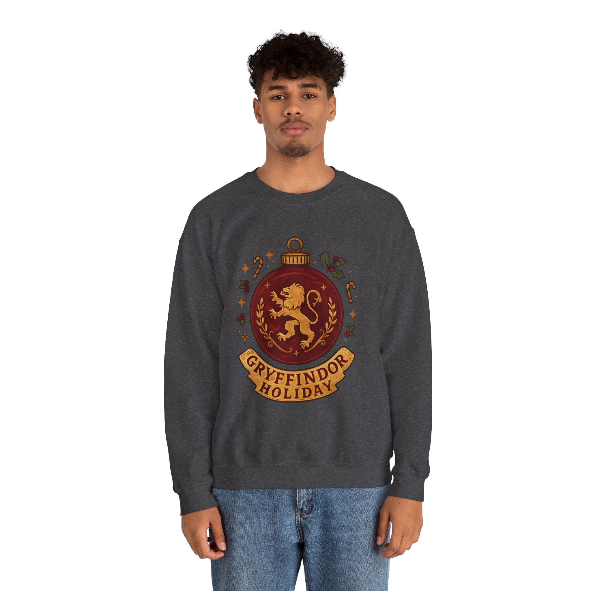 Gryffindor Holiday Sweatshirt — Festive Hogwarts Lion Crewneck