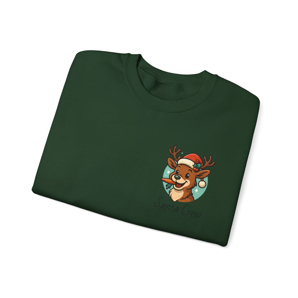 Crewneck Sweatshirt Cute Reindeer 'Santa Squad' Christmas Pullover