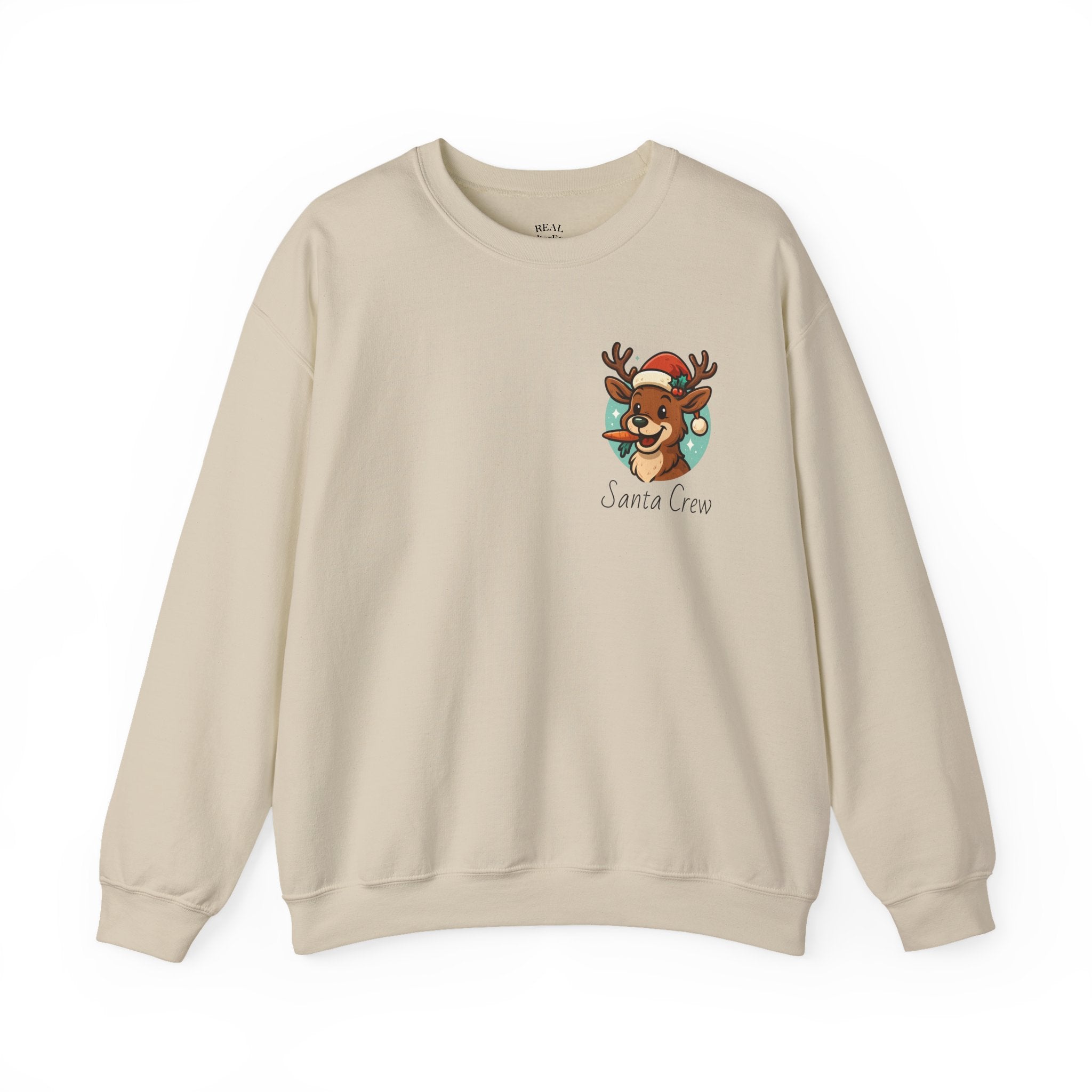Crewneck Sweatshirt Cute Reindeer 'Santa Squad' Christmas Pullover
