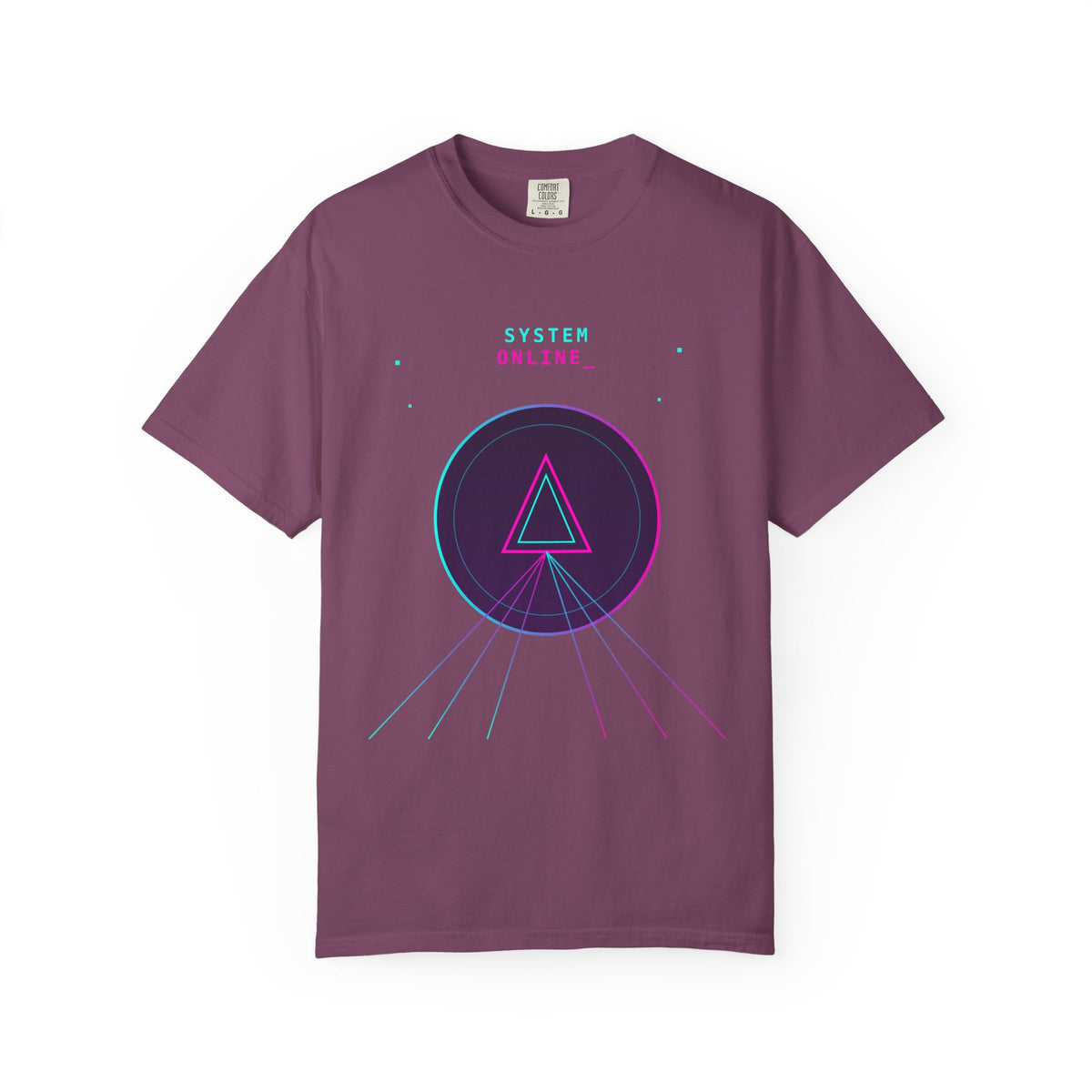 T-Shirt  'System Online' Retro Synthwave Circle Graphic Tee