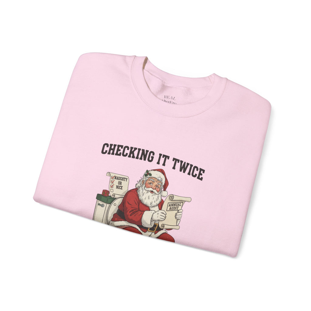 Christmas Sweatshirt - "Checking It Twice" Santa Crewneck