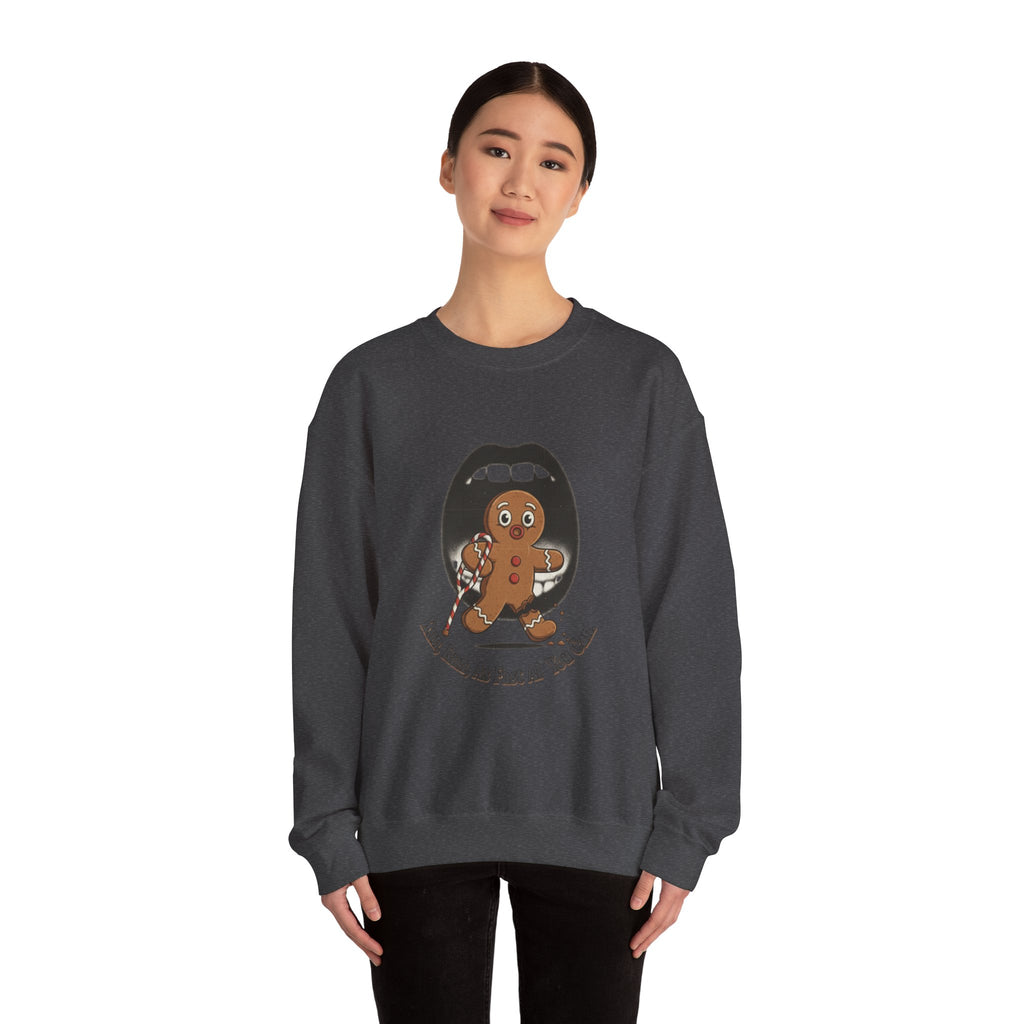 Gingerbread Bites Sweater — Funny "This Bites, So Pass Me the Milk" Crewneck