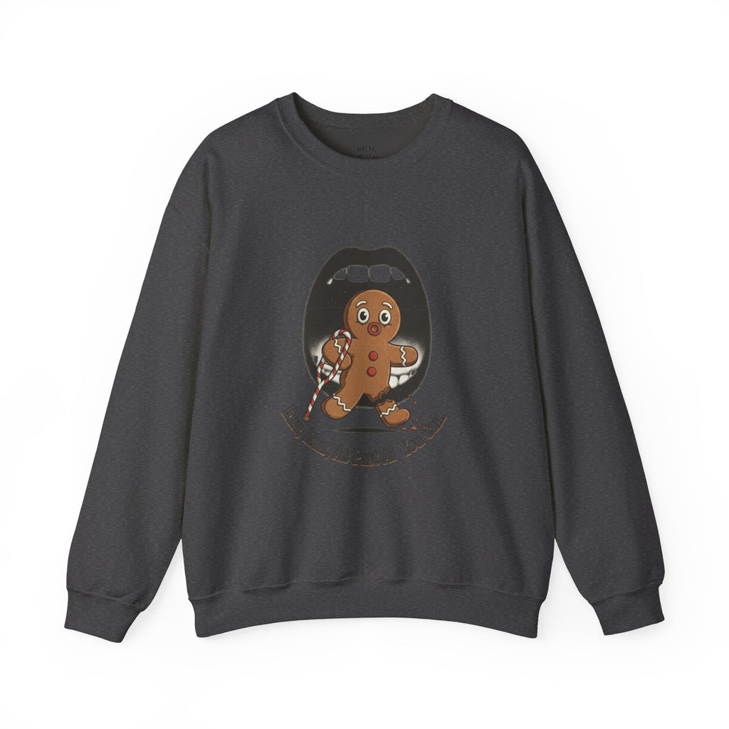 Gingerbread Bites Sweater — Funny "This Bites, So Pass Me the Milk" Crewneck