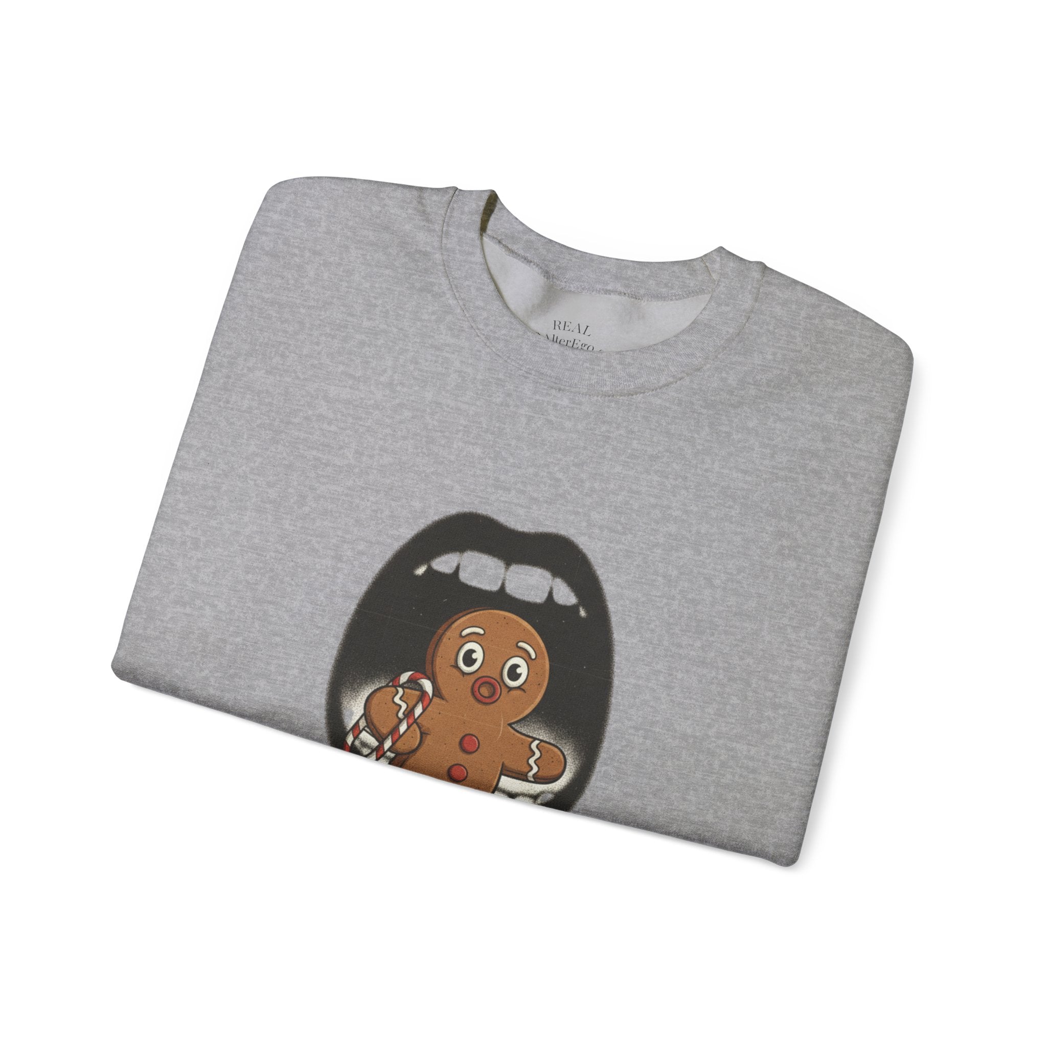 Gingerbread Bites Sweater — Funny "This Bites, So Pass Me the Milk" Crewneck