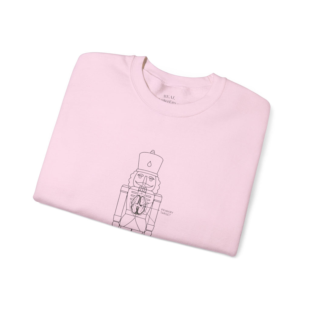 Nutcracker Blueprint Crewneck Sweatshirt — Minimal Holiday Nutcracker Design