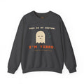 Crewneck Sweatshirt - "This Is My Costume. I’m Tired." Cute Sleepy Ghost Graphic