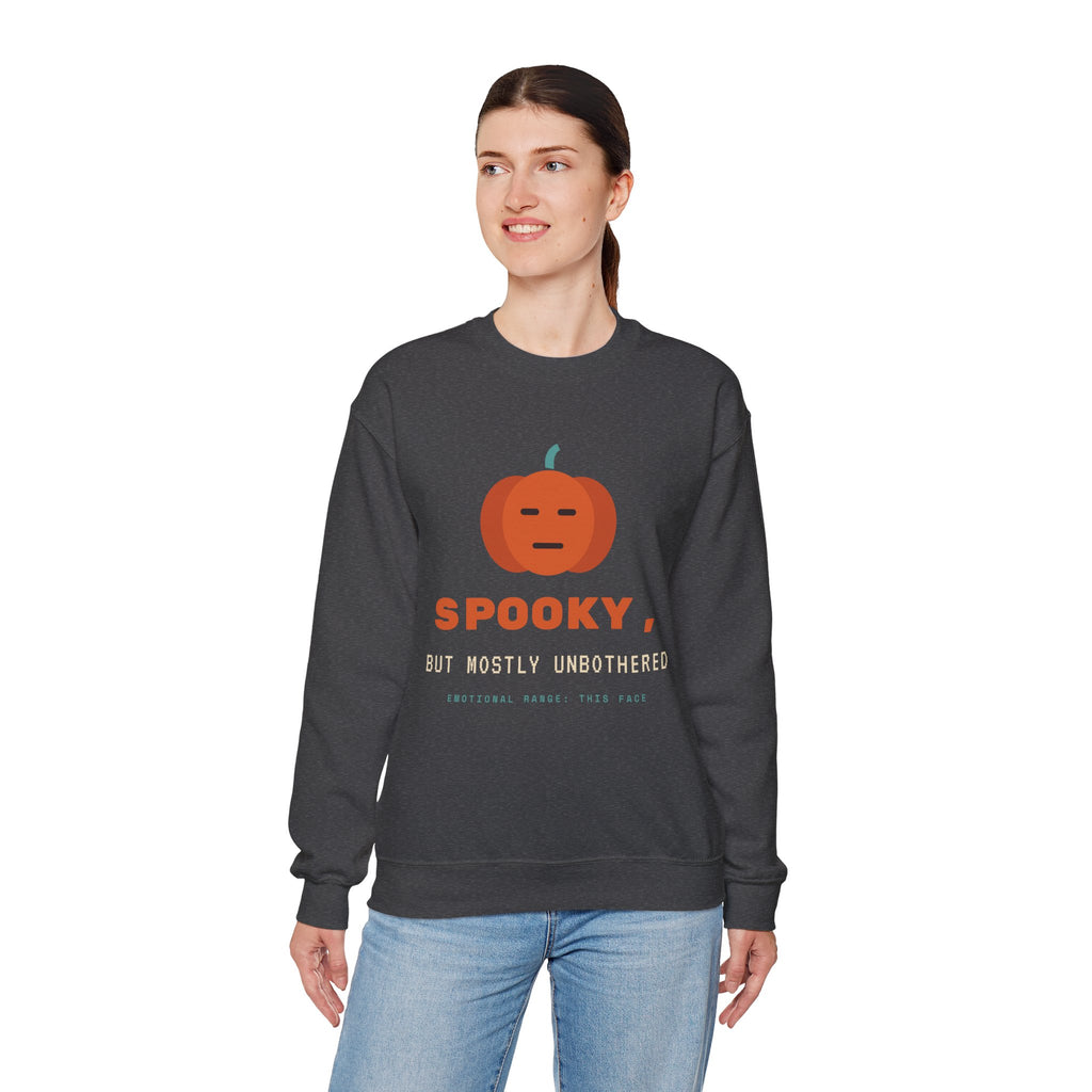 Spooky Pumpkin Crewneck Sweatshirt - Cute Minimal Halloween Pullover