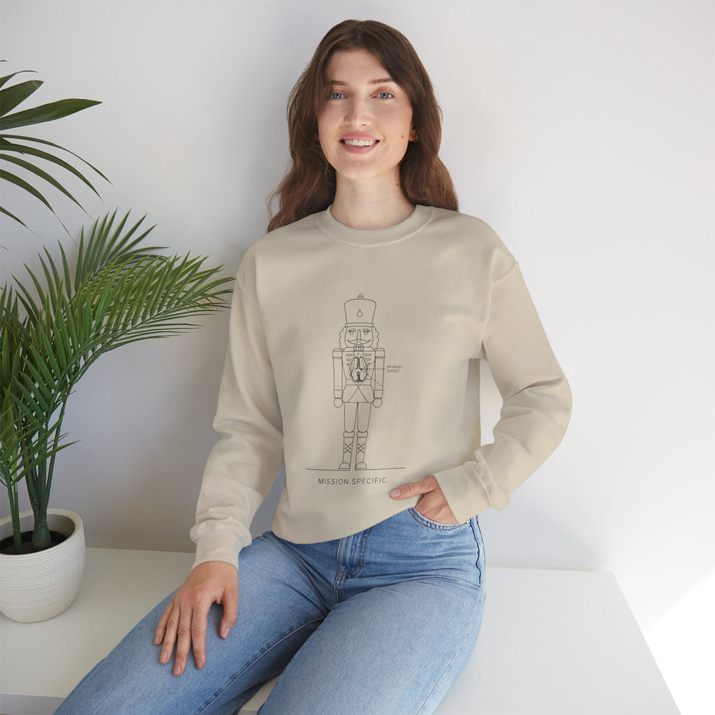 Nutcracker Blueprint Crewneck Sweatshirt — Minimal Holiday Nutcracker Design