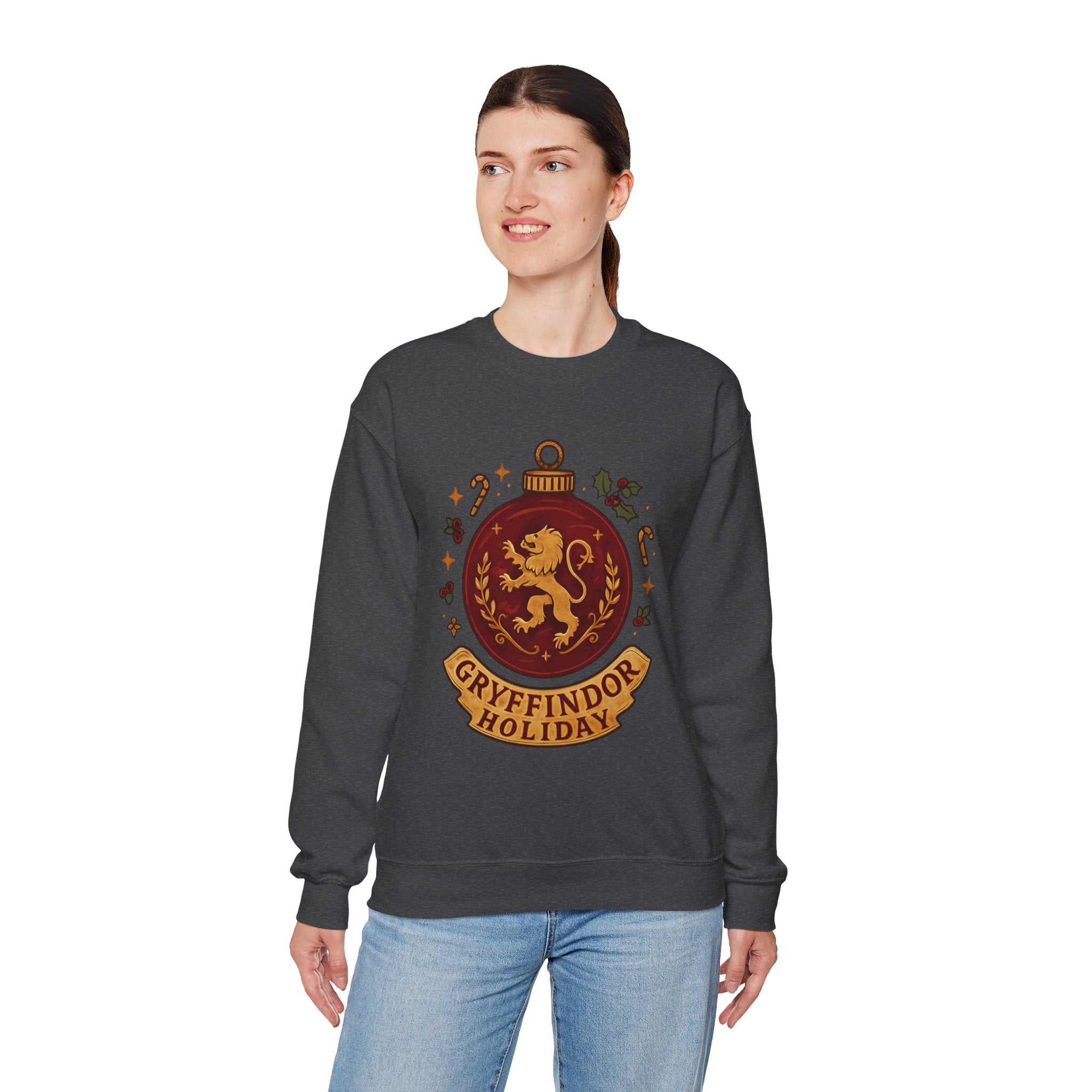 Gryffindor Holiday Sweatshirt — Festive Hogwarts Lion Crewneck