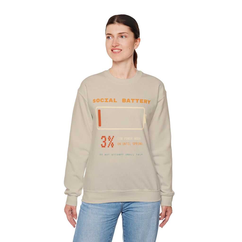 Social Battery 3% Crewneck Sweatshirt