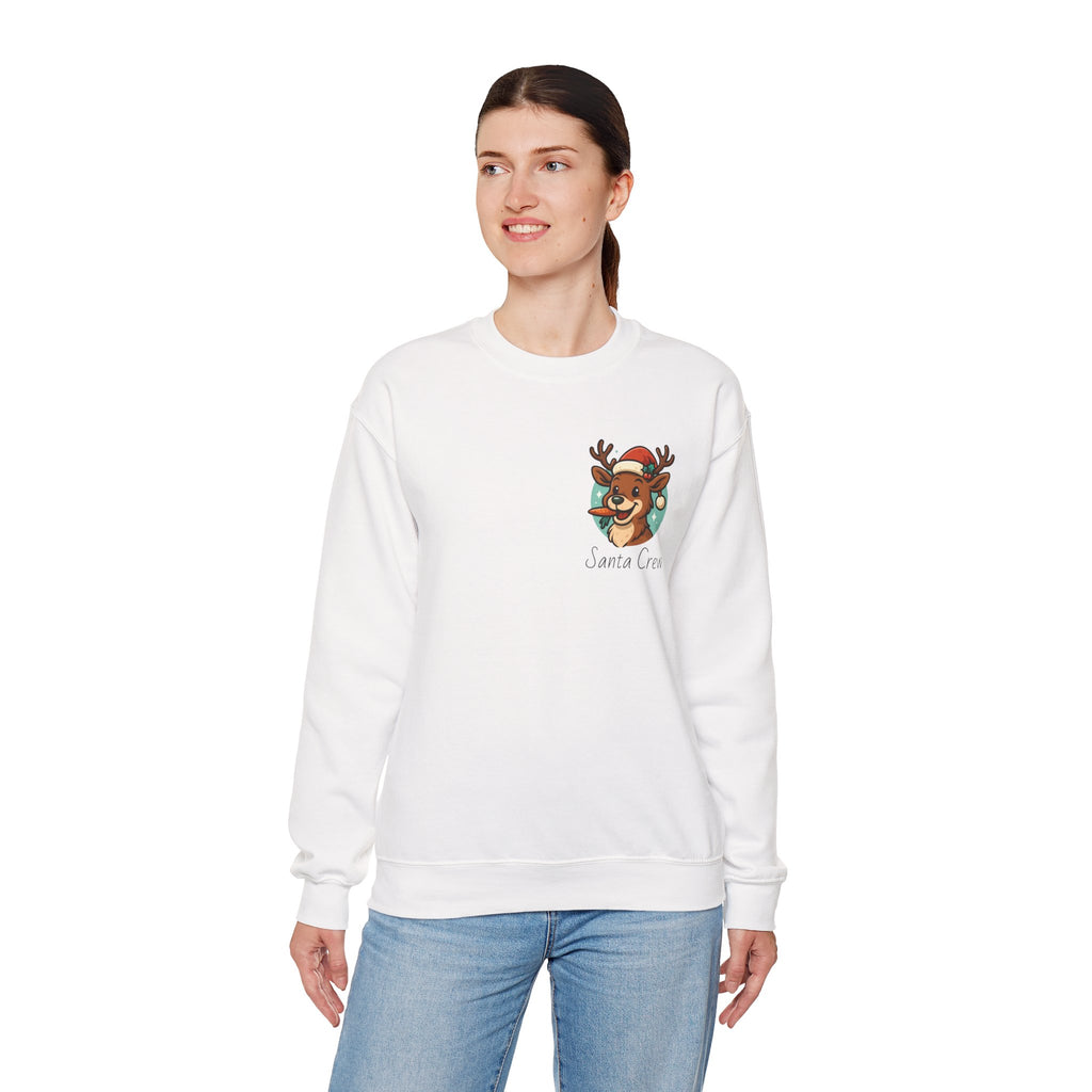 Crewneck Sweatshirt Cute Reindeer 'Santa Squad' Christmas Pullover