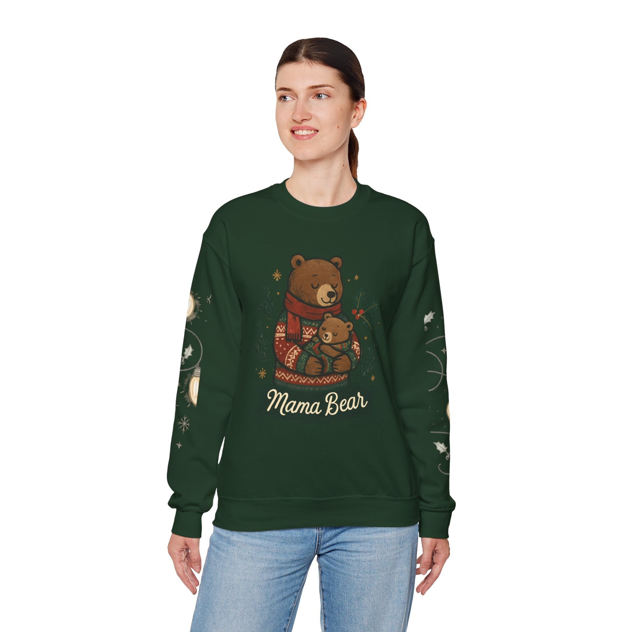 Christmas Lights Sleeve Crewneck Sweatshirt — Holiday Light-Up Sleeve Design