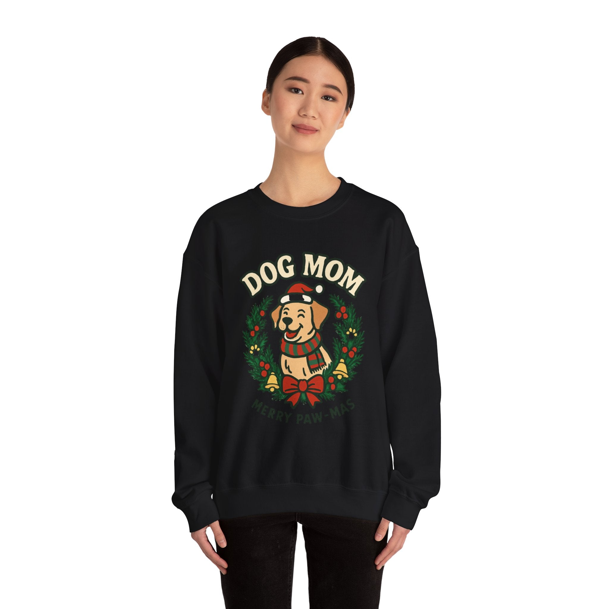 Dog Mom Sweatshirt — Merry Paw-mas Christmas Crewneck