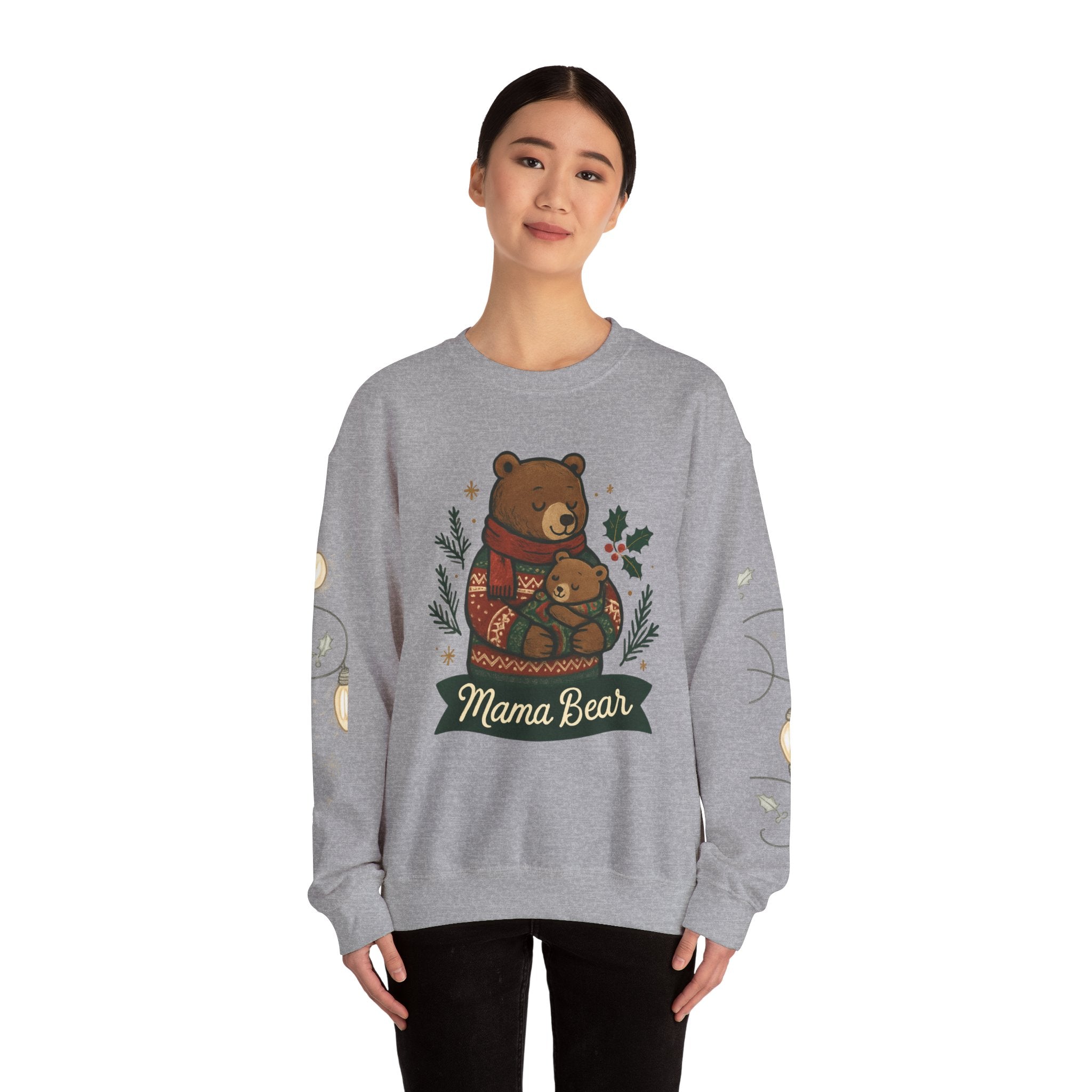 Christmas Lights Sleeve Crewneck Sweatshirt — Holiday Light-Up Sleeve Design
