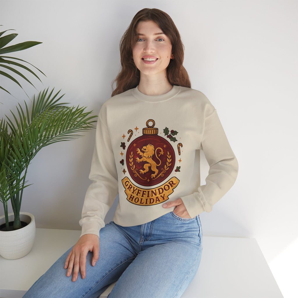 Gryffindor Holiday Sweatshirt — Festive Hogwarts Lion Crewneck