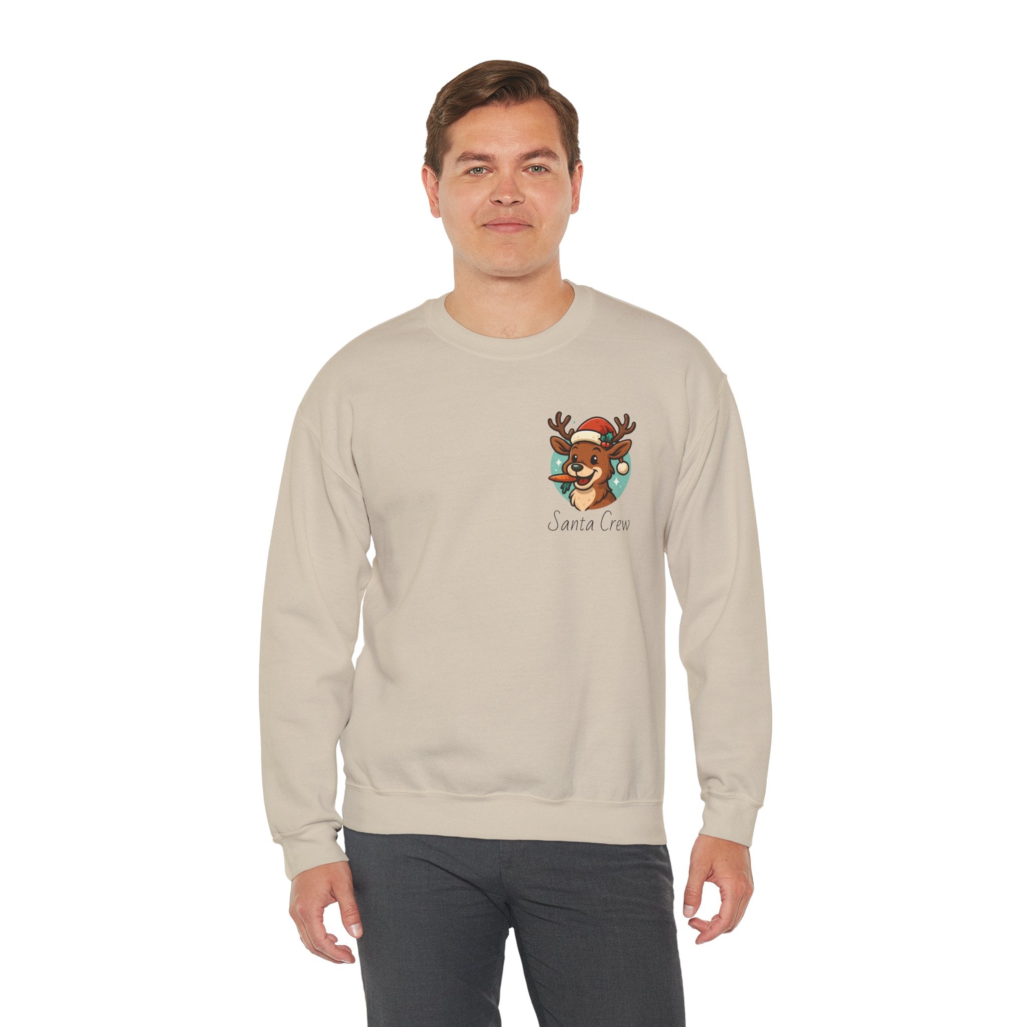 Crewneck Sweatshirt Cute Reindeer 'Santa Squad' Christmas Pullover