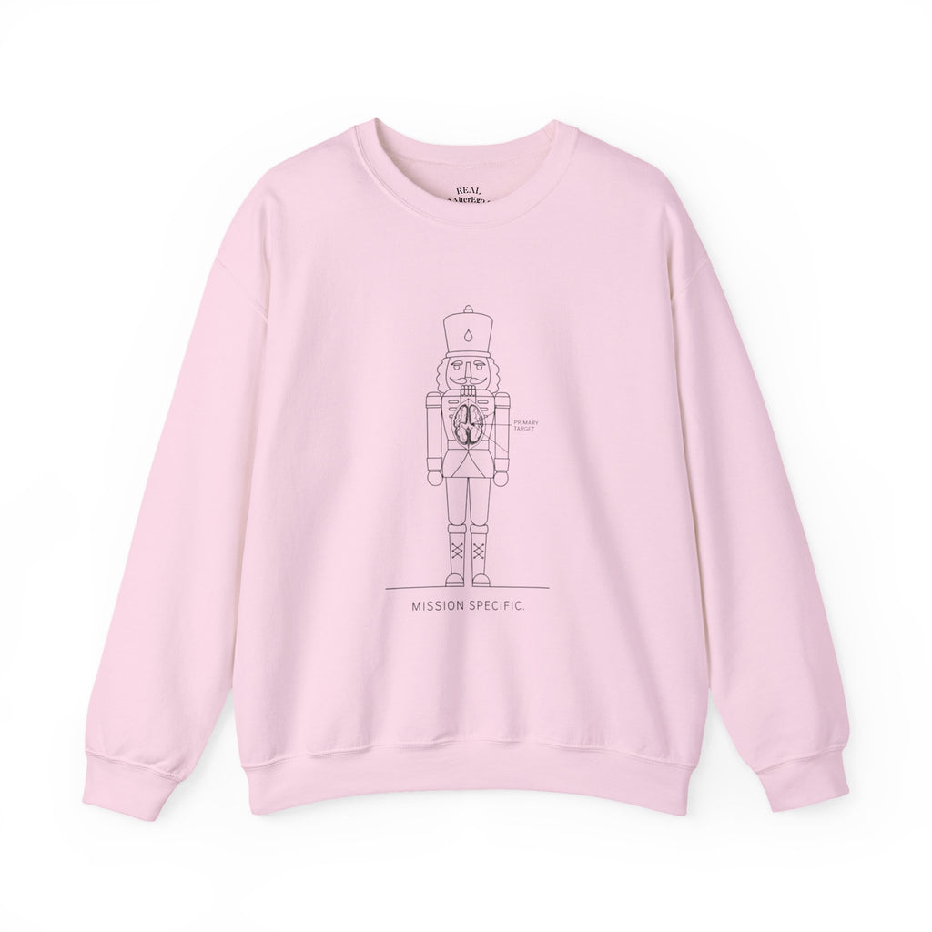 Nutcracker Blueprint Crewneck Sweatshirt — Minimal Holiday Nutcracker Design