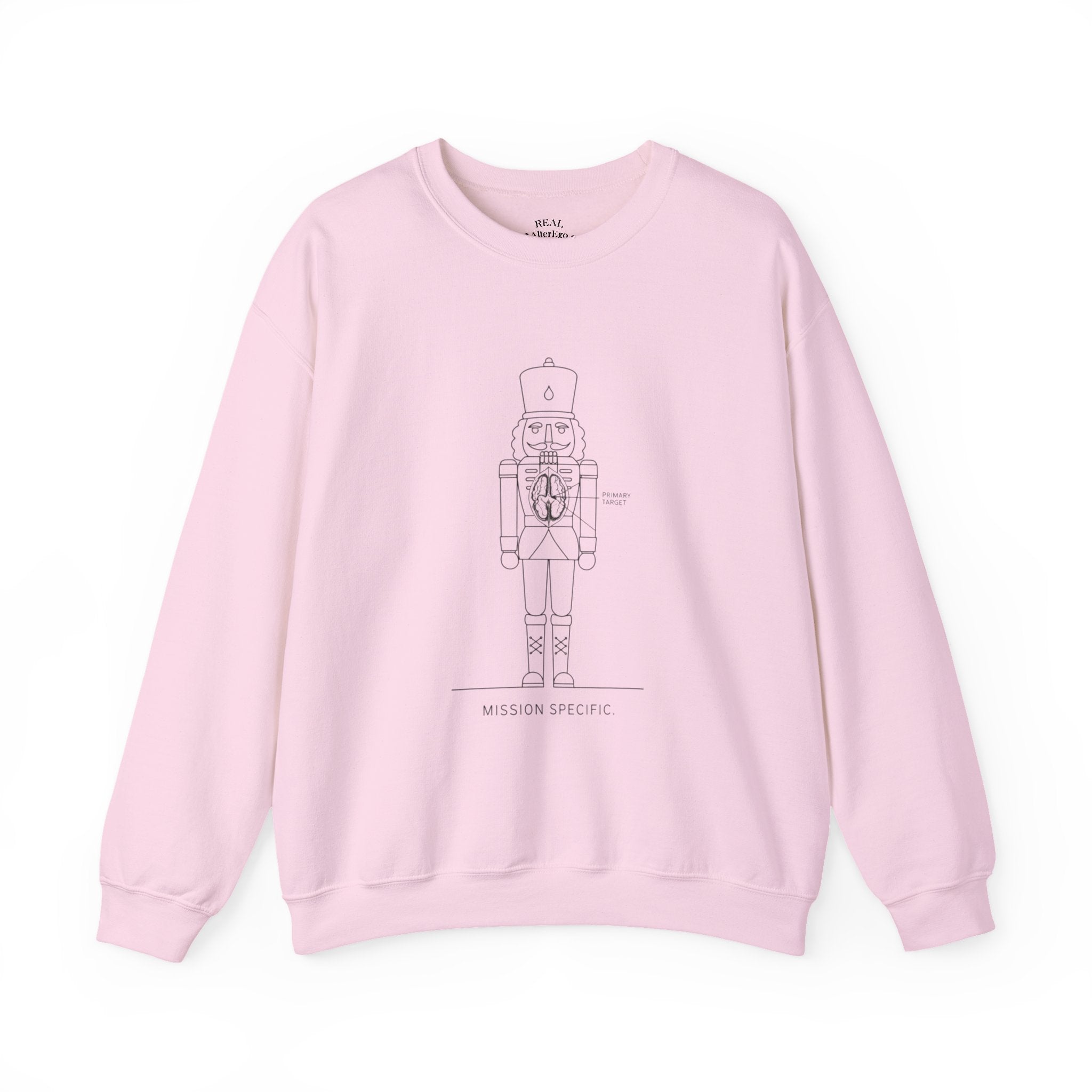 Nutcracker Blueprint Crewneck Sweatshirt — Minimal Holiday Nutcracker Design