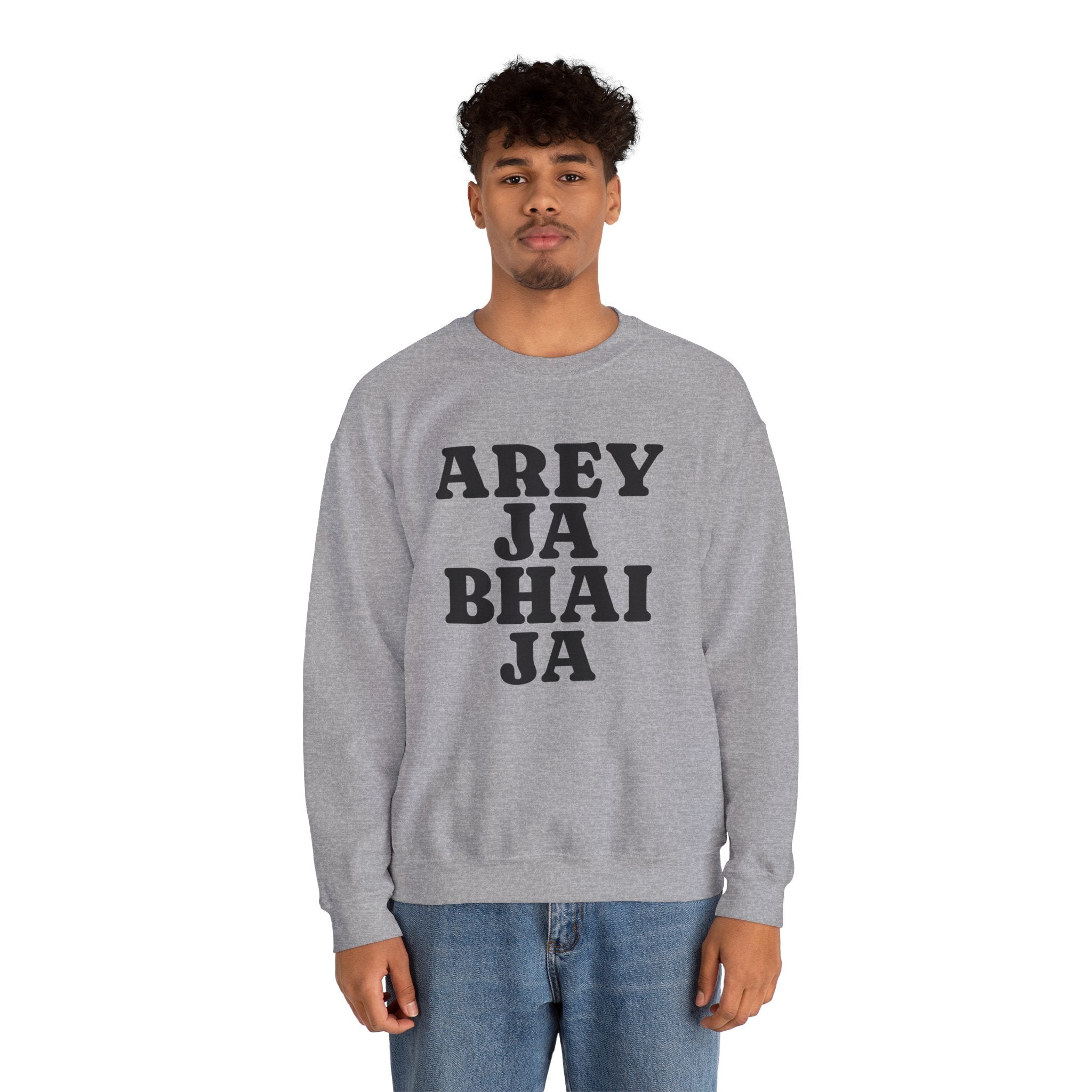 Hyderabadi Crewneck Sweatshirt – 'Arey Ja Bhai Ja' Bold Script
