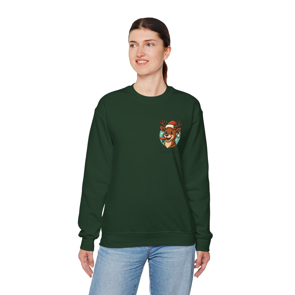 Crewneck Sweatshirt Cute Reindeer 'Santa Squad' Christmas Pullover