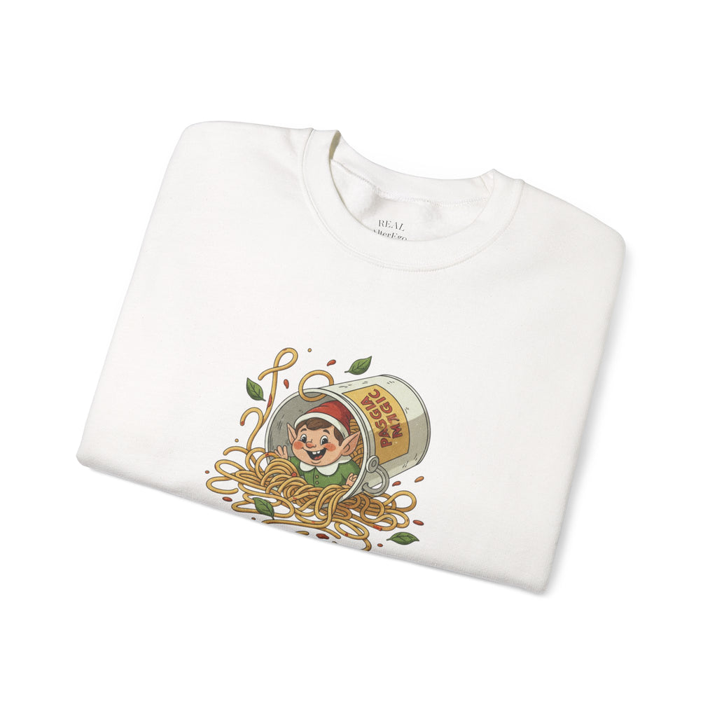 Crewneck Sweatshirt — Cute Coffee Jar Illustration with Quote “I Just Like to Smile, Smiling Is My Favorite”