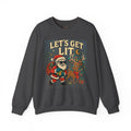 Crewneck Sweatshirt — 'Let's Get Lit' Santa & Reindeer Christmas Pullover