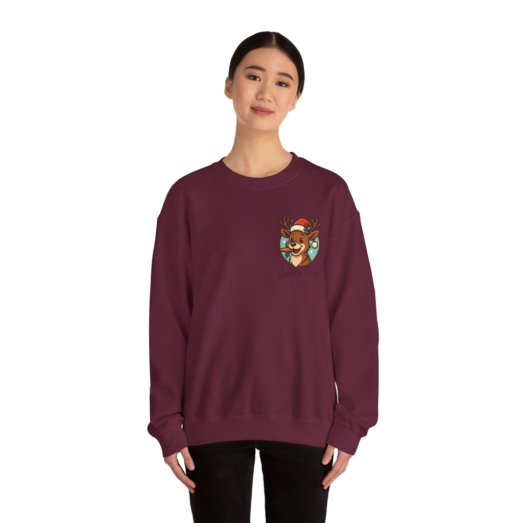 Crewneck Sweatshirt Cute Reindeer 'Santa Squad' Christmas Pullover