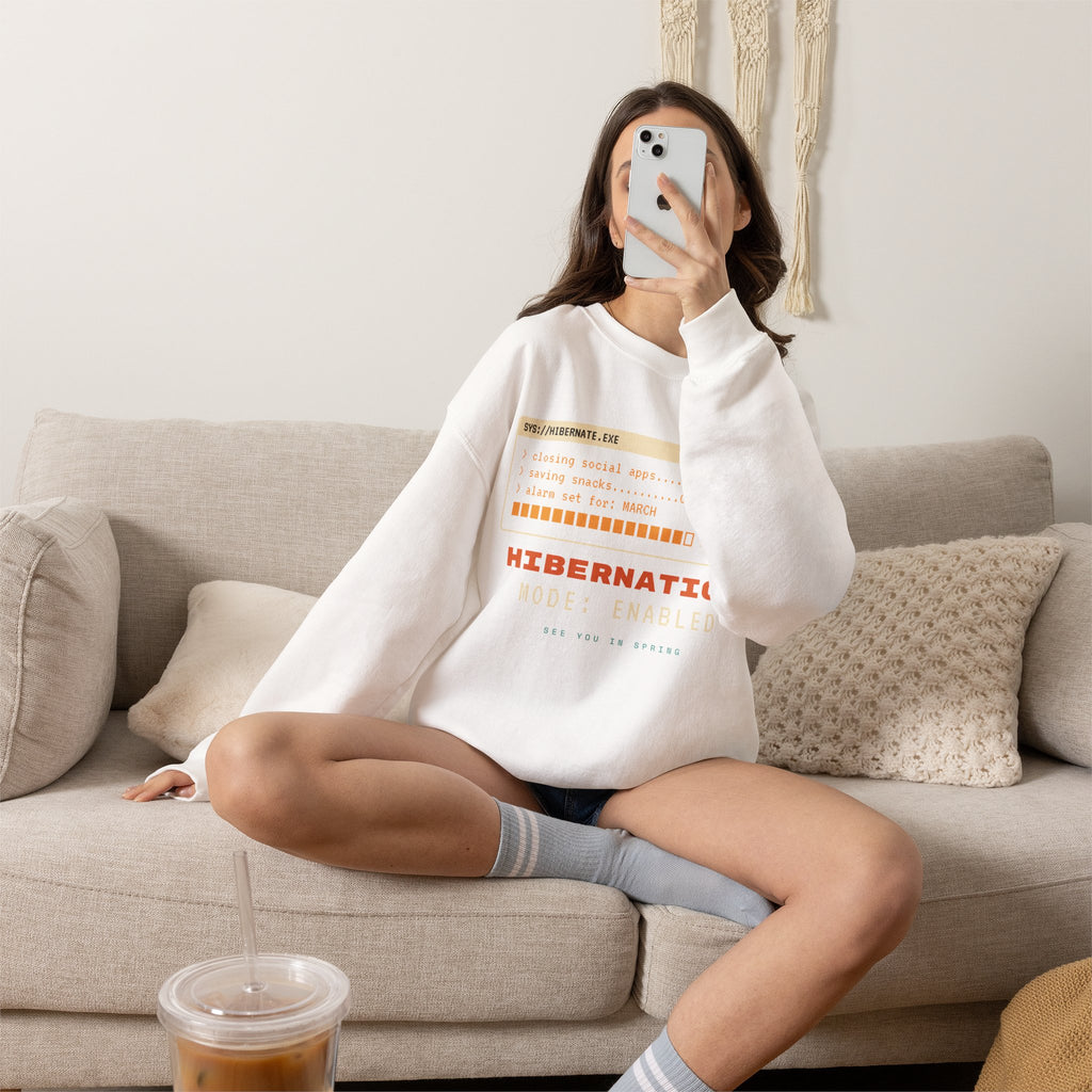 Hibernation Crewneck Sweatshirt - Cozy Winter Sleep Mode Pullover