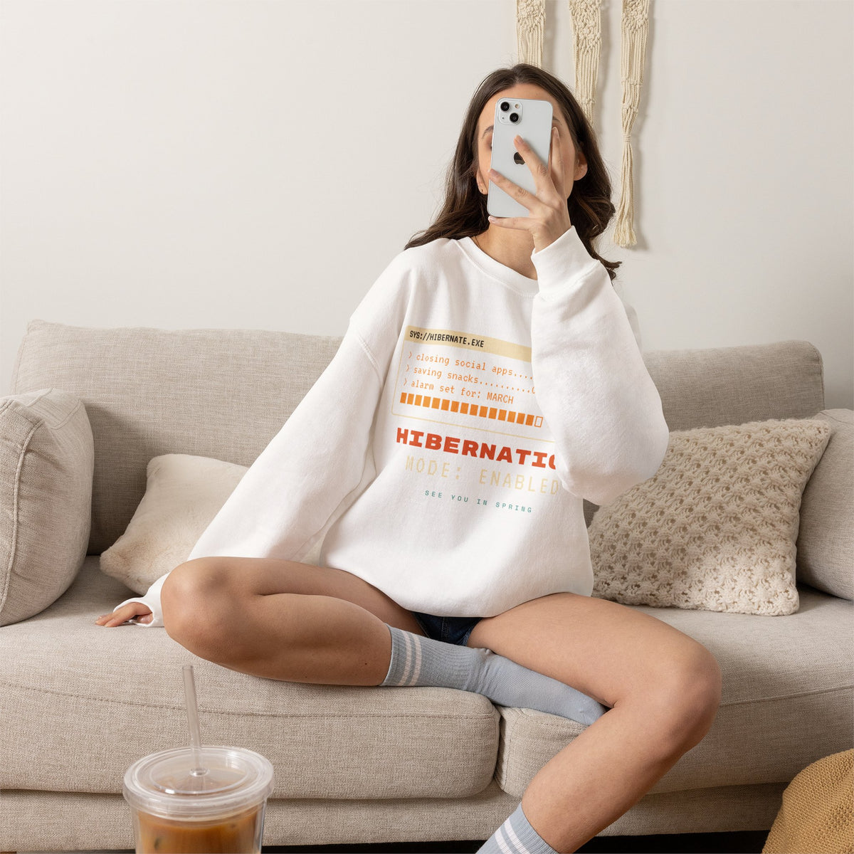 Hibernation Crewneck Sweatshirt - Cozy Winter Sleep Mode Pullover