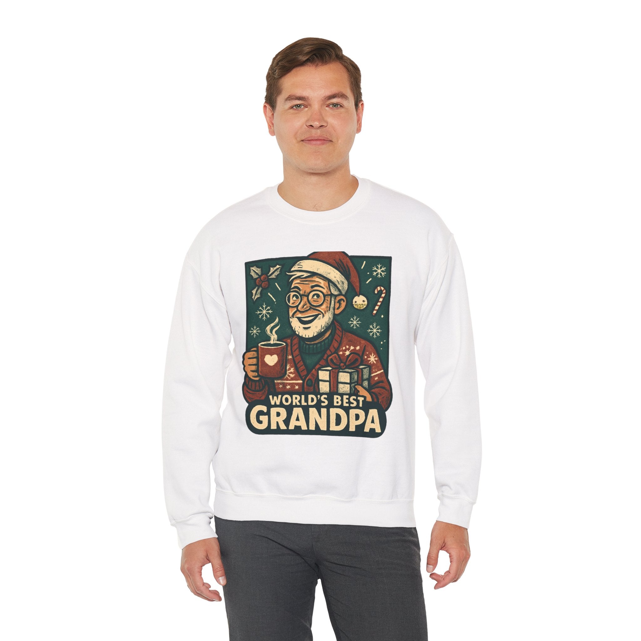 World’s Best Grandpa Christmas Sweatshirt — Cozy Holiday Grandpa Gift