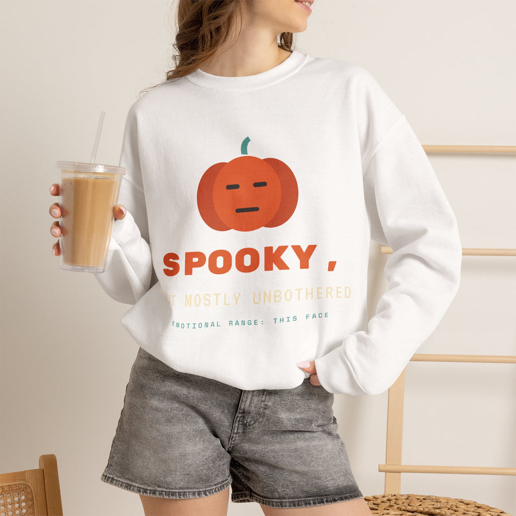 Spooky Pumpkin Crewneck Sweatshirt - Cute Minimal Halloween Pullover