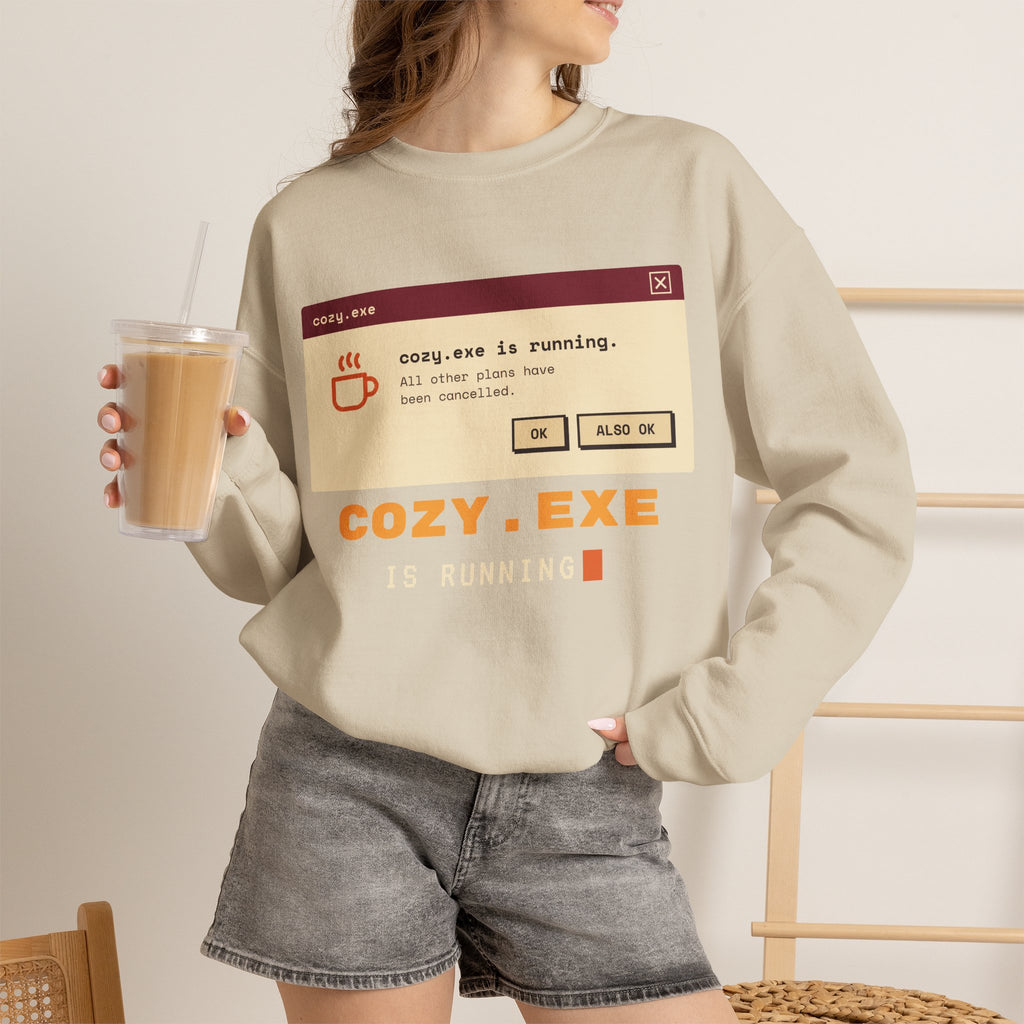 Cozy.exe Crewneck Sweatshirt – Retro Computer Cozy Vibe